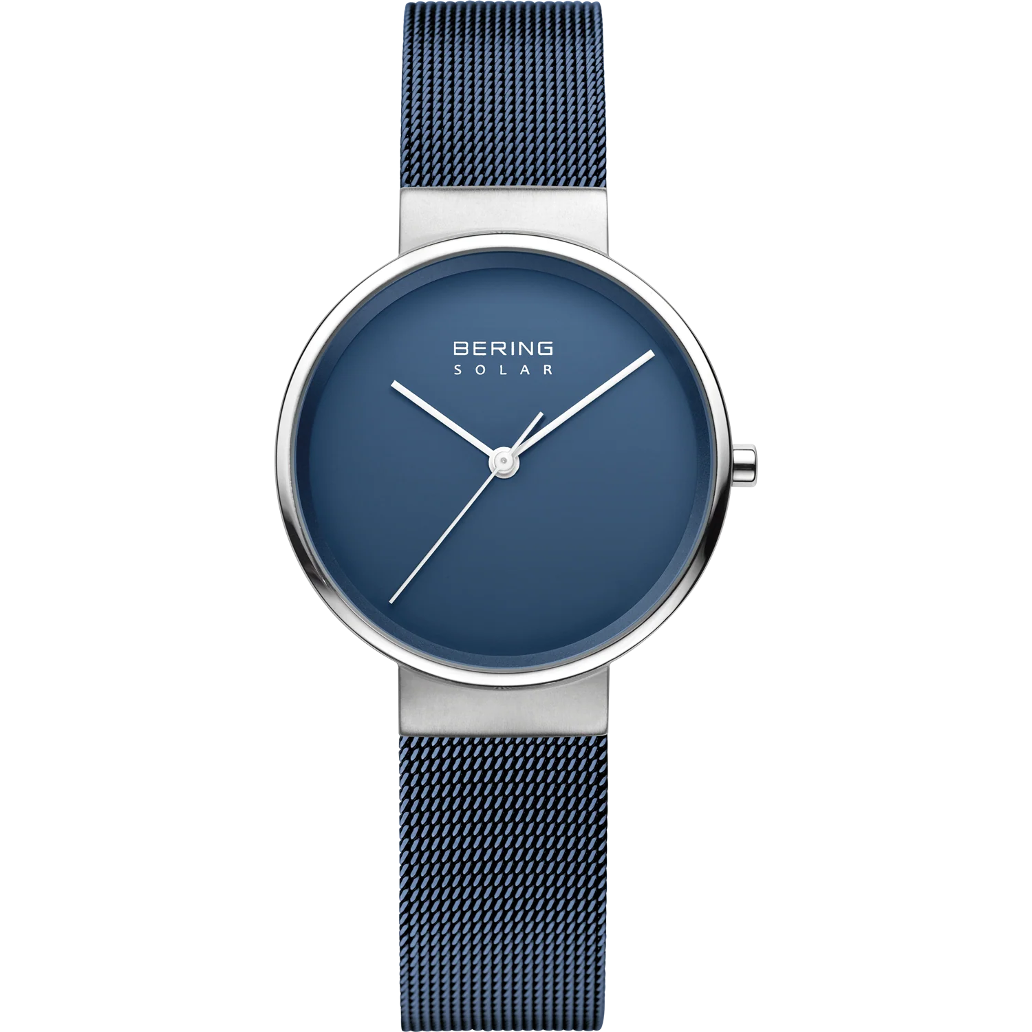 Bering Ladies Brushed Silver Solar Blue Watch