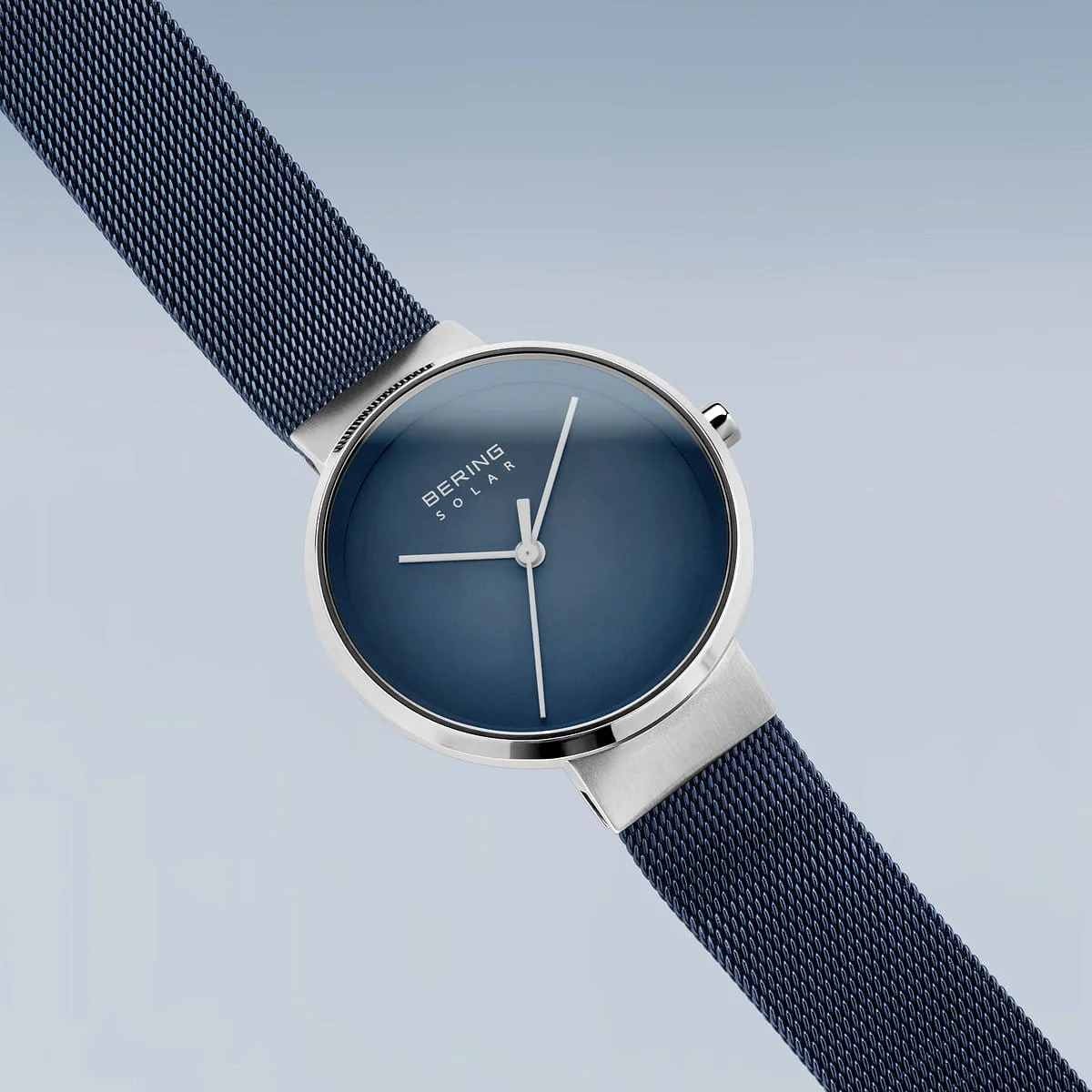 Bering Ladies Brushed Silver Solar Blue Watch - Image 4