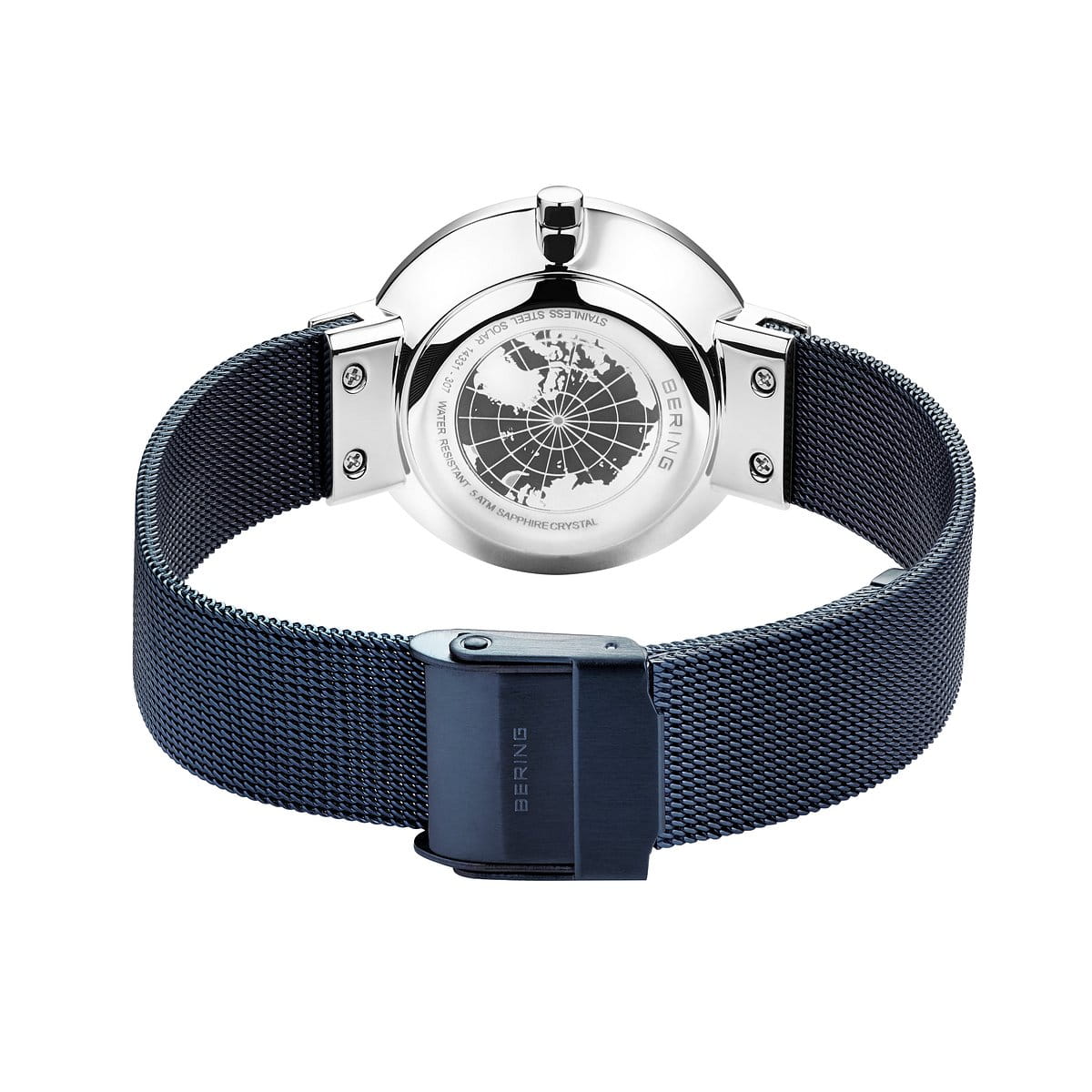 Bering Ladies Brushed Silver Solar Blue Watch - Image 5