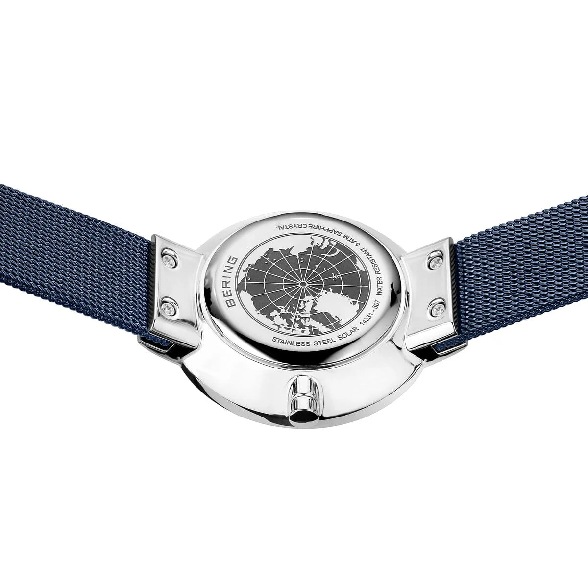 Bering Ladies Brushed Silver Solar Blue Watch - Image 6