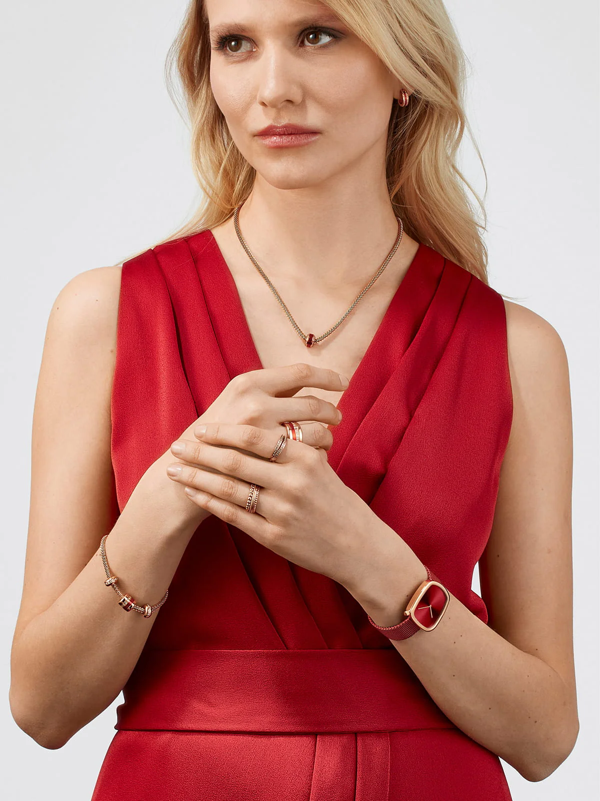 Bering Ladies Pebble Red Watch - Image 9