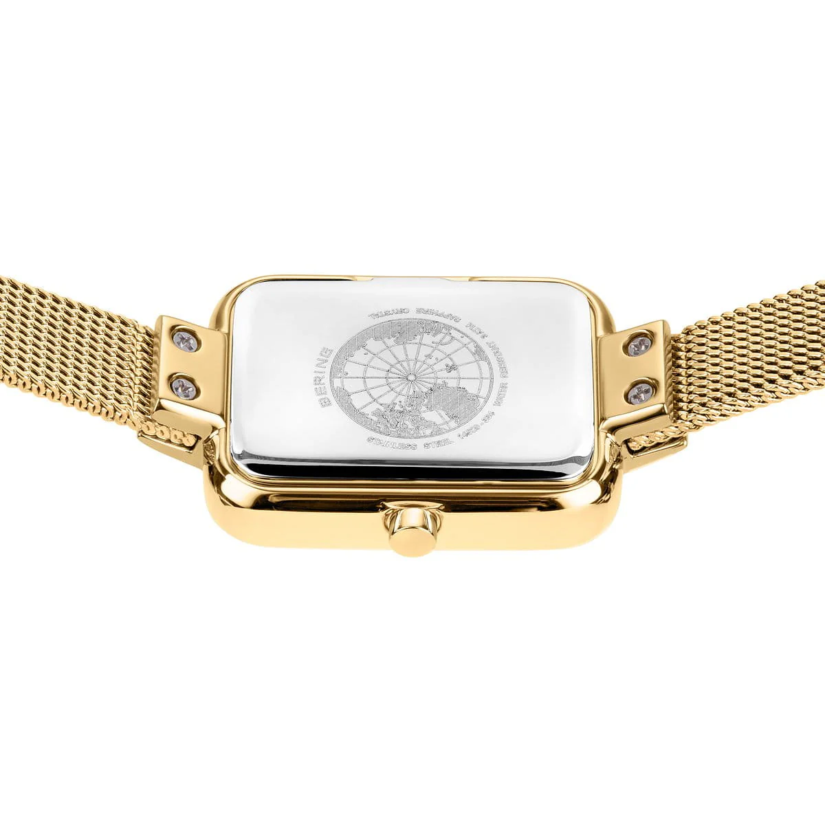 Bering Petite Square 35mm Gold Milanese Strap Watch - Image 4