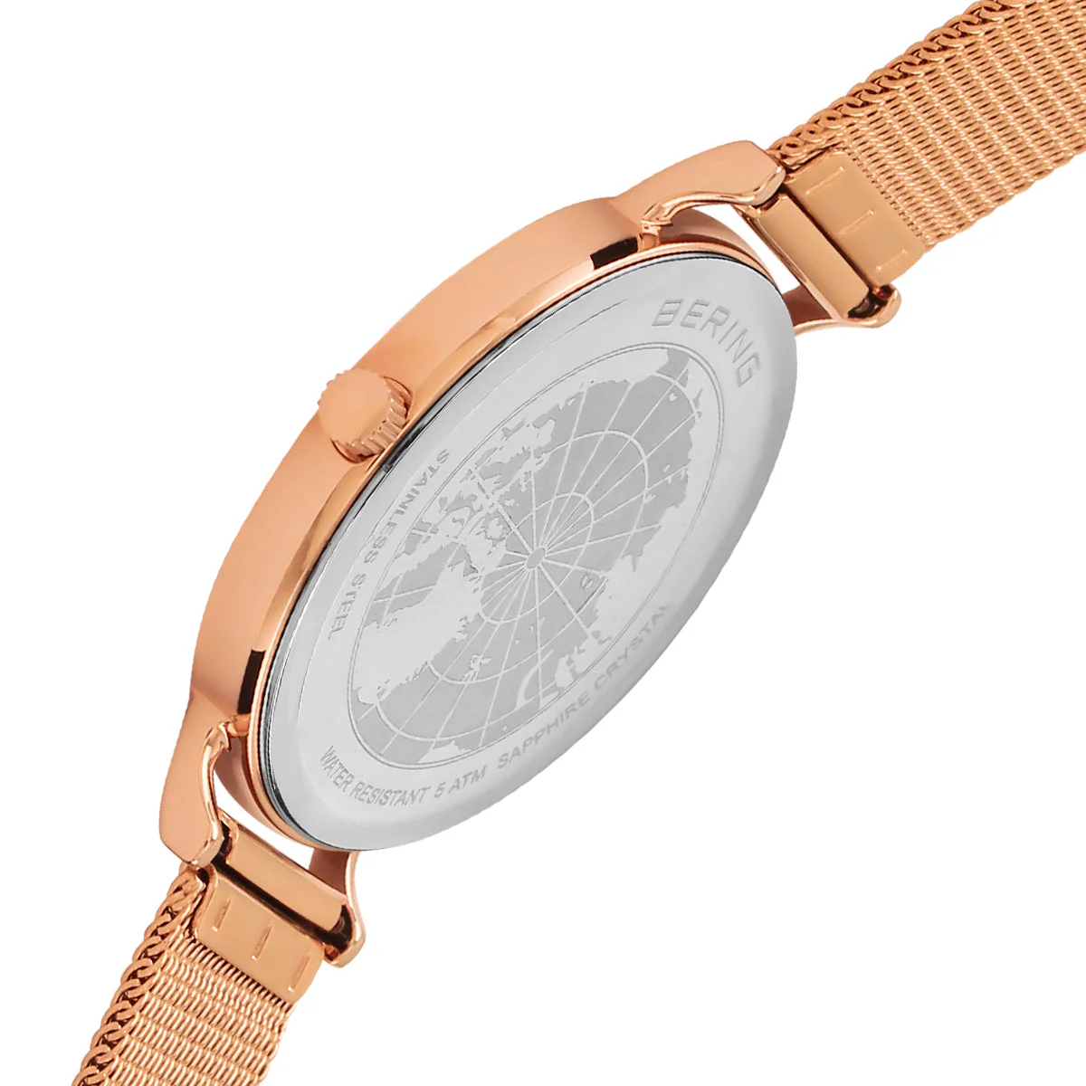 Bering Rose Gold Polished Green Watch - Image 4