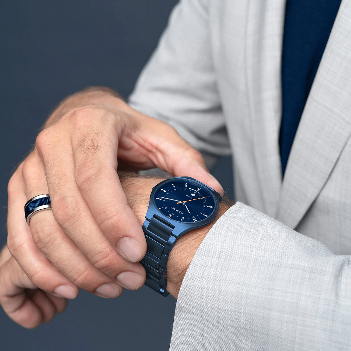 Bering Titanium Mat Blue Watch - Image 6