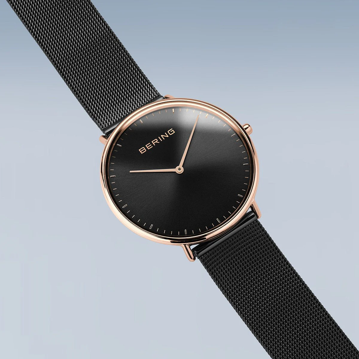 Bering Ultra Slim 39mm Black Milanese Strap Watch - Image 5