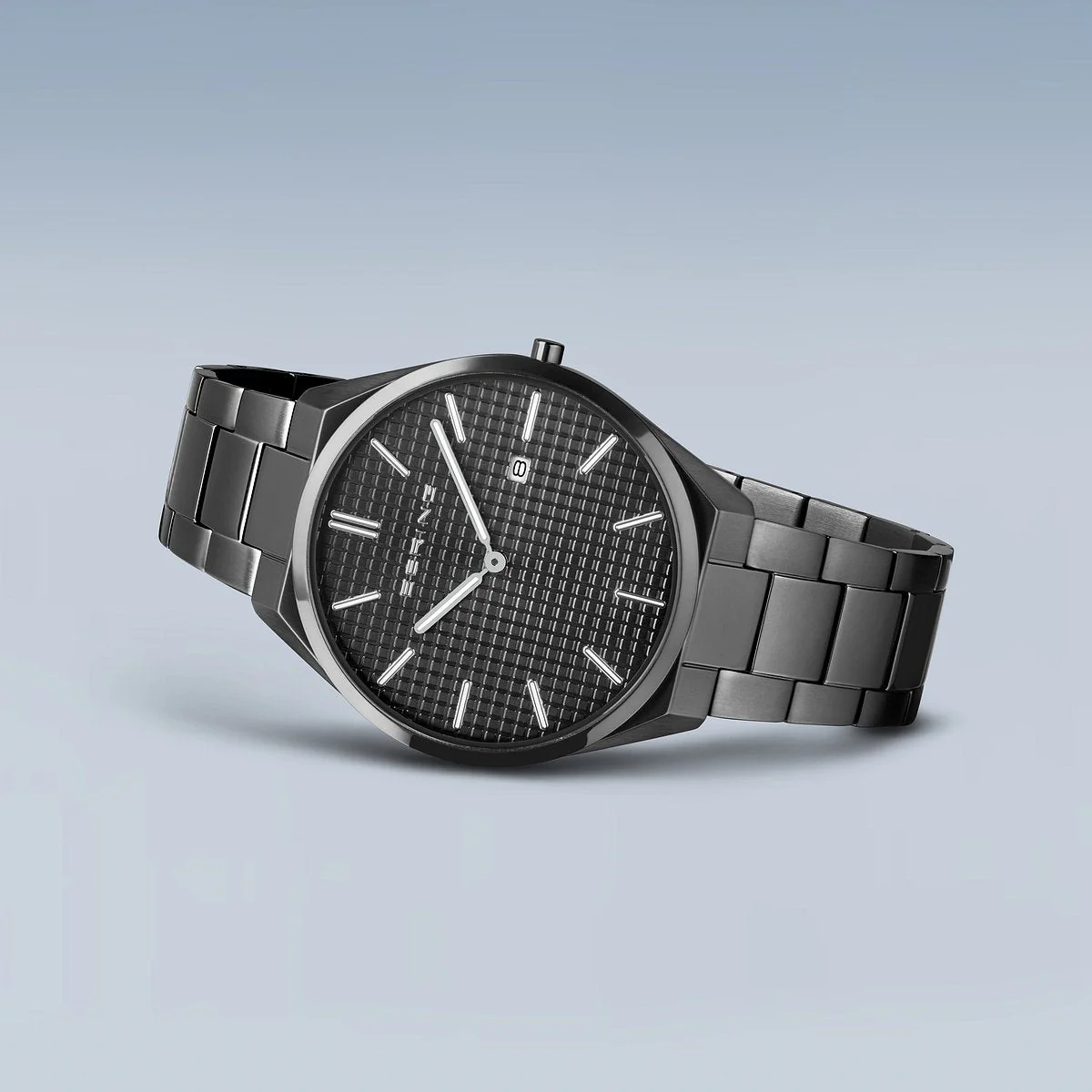 Bering Ultra Slim 40mm Grey Stainless Steel Strap Watch - Image 4