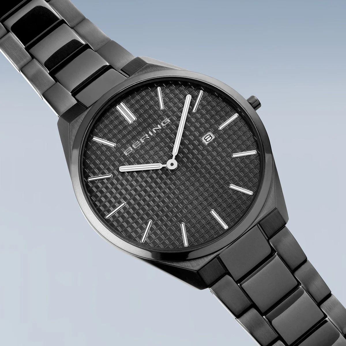 Bering Ultra Slim 40mm Grey Stainless Steel Strap Watch - Image 5