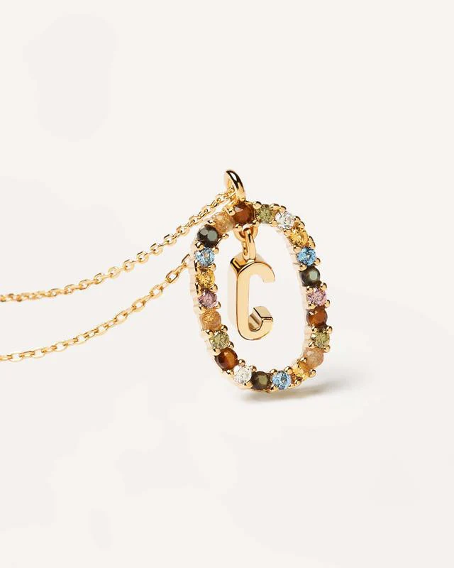 C Gold Initial Necklace - CO01-262-U - Image 2