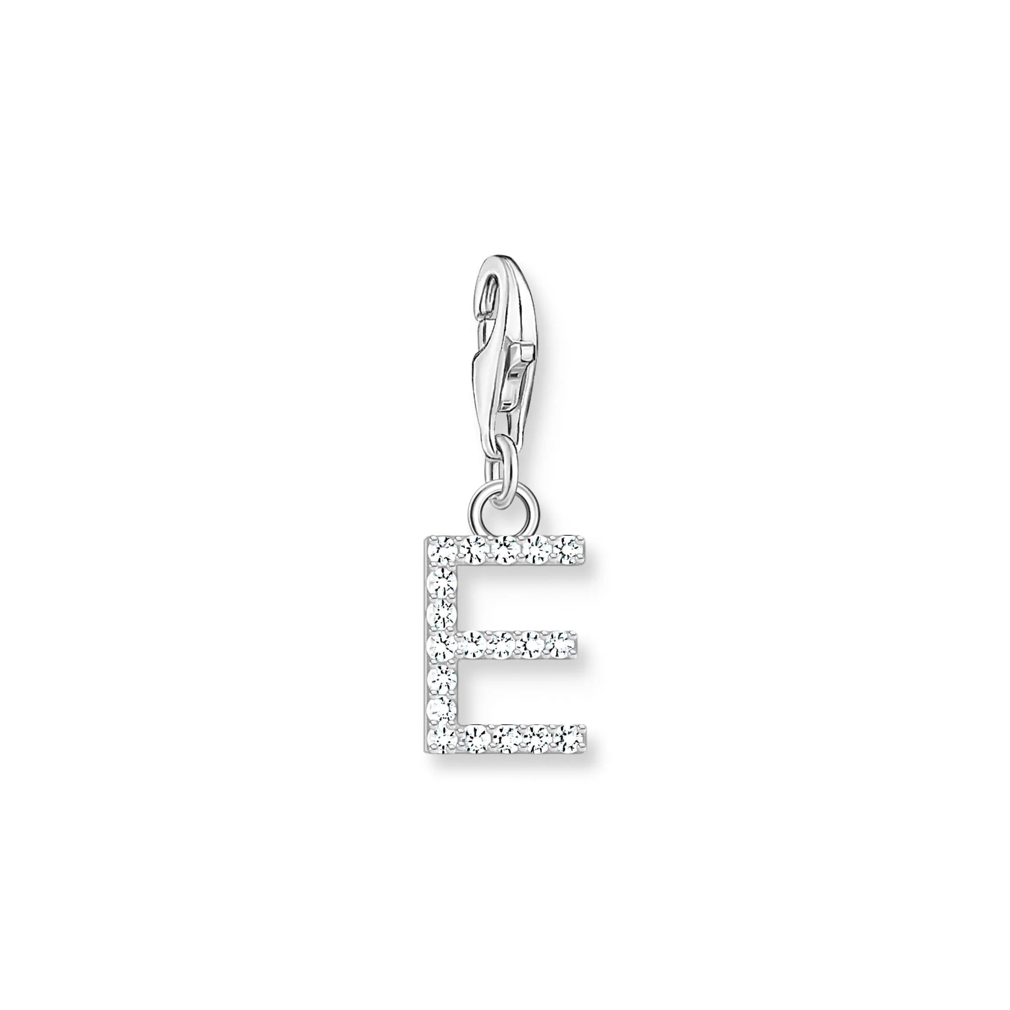 Charm Pendant Letter E Silver