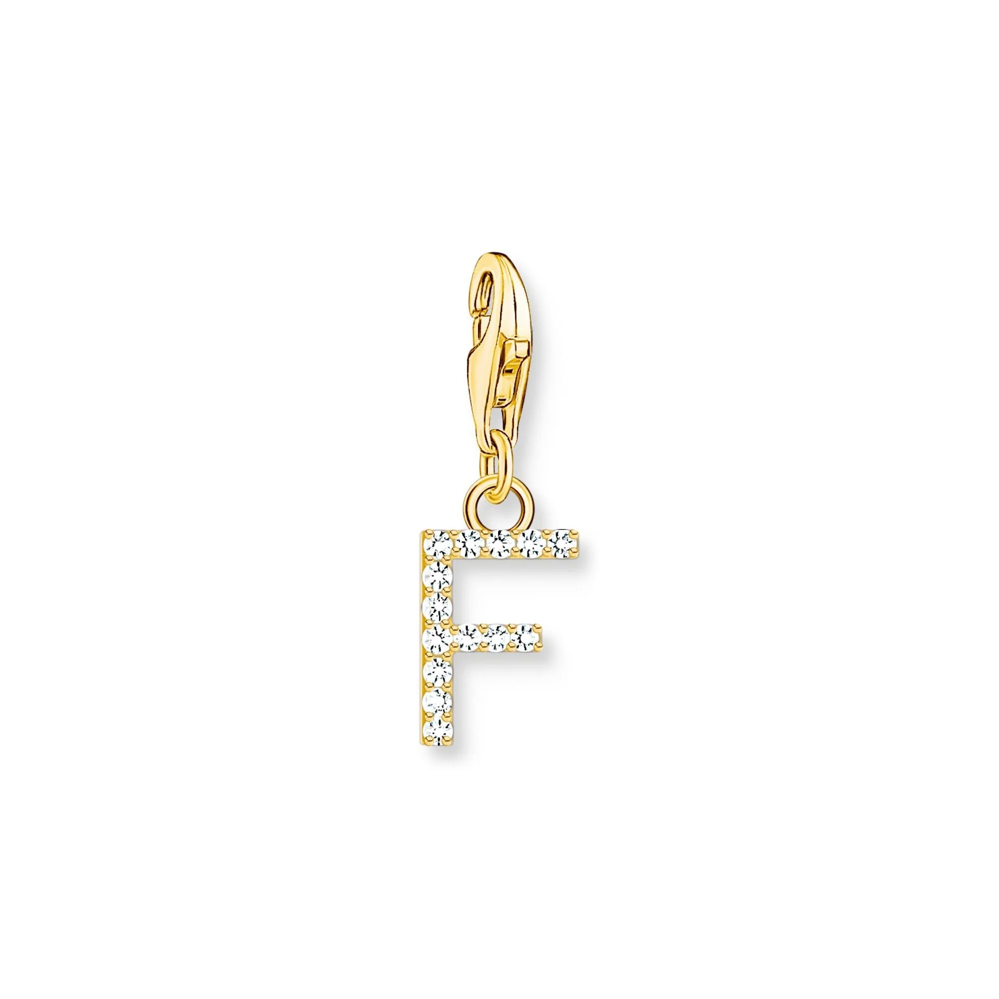 Charm Pendant Letter F Gold Plated