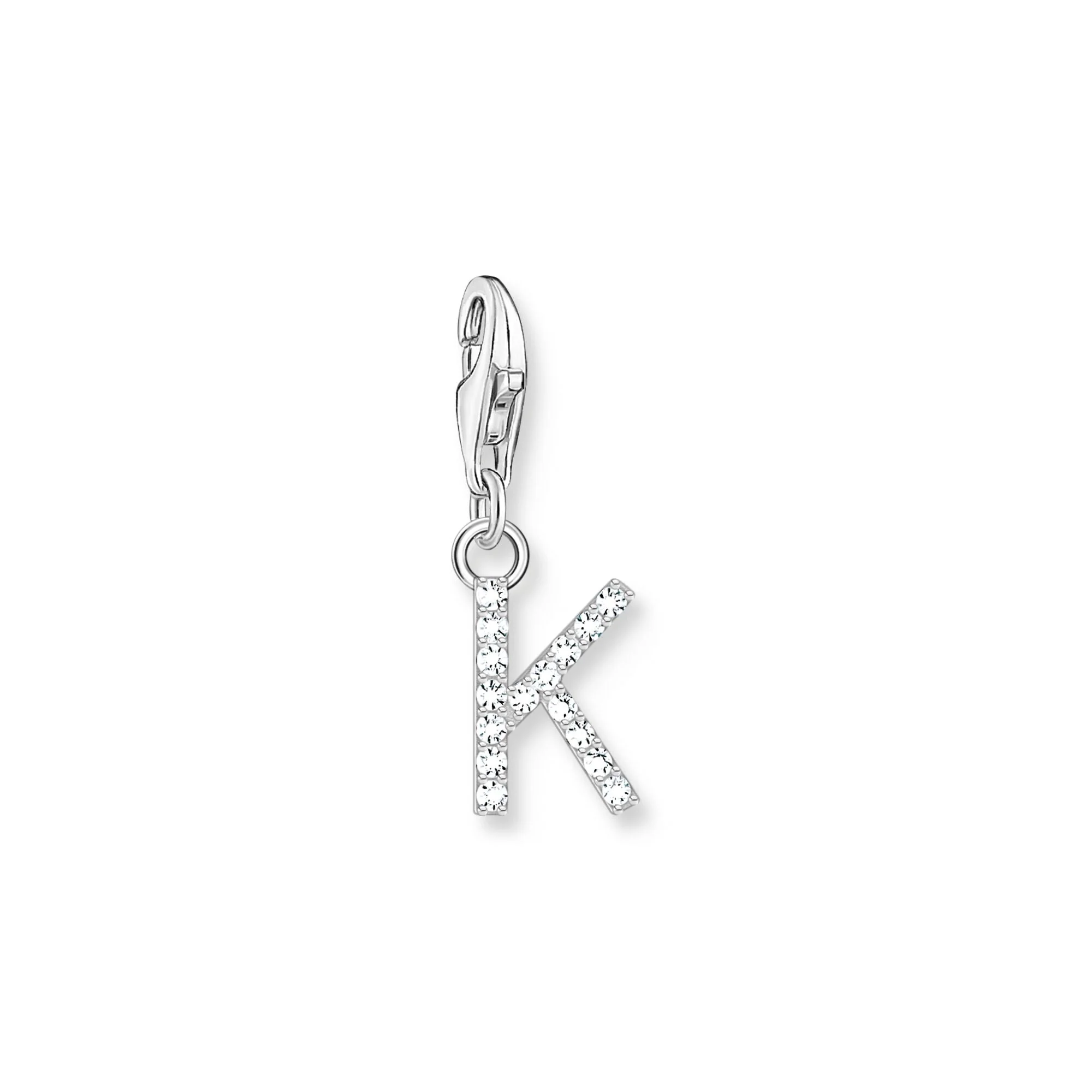 Charm Pendant Letter K Silver
