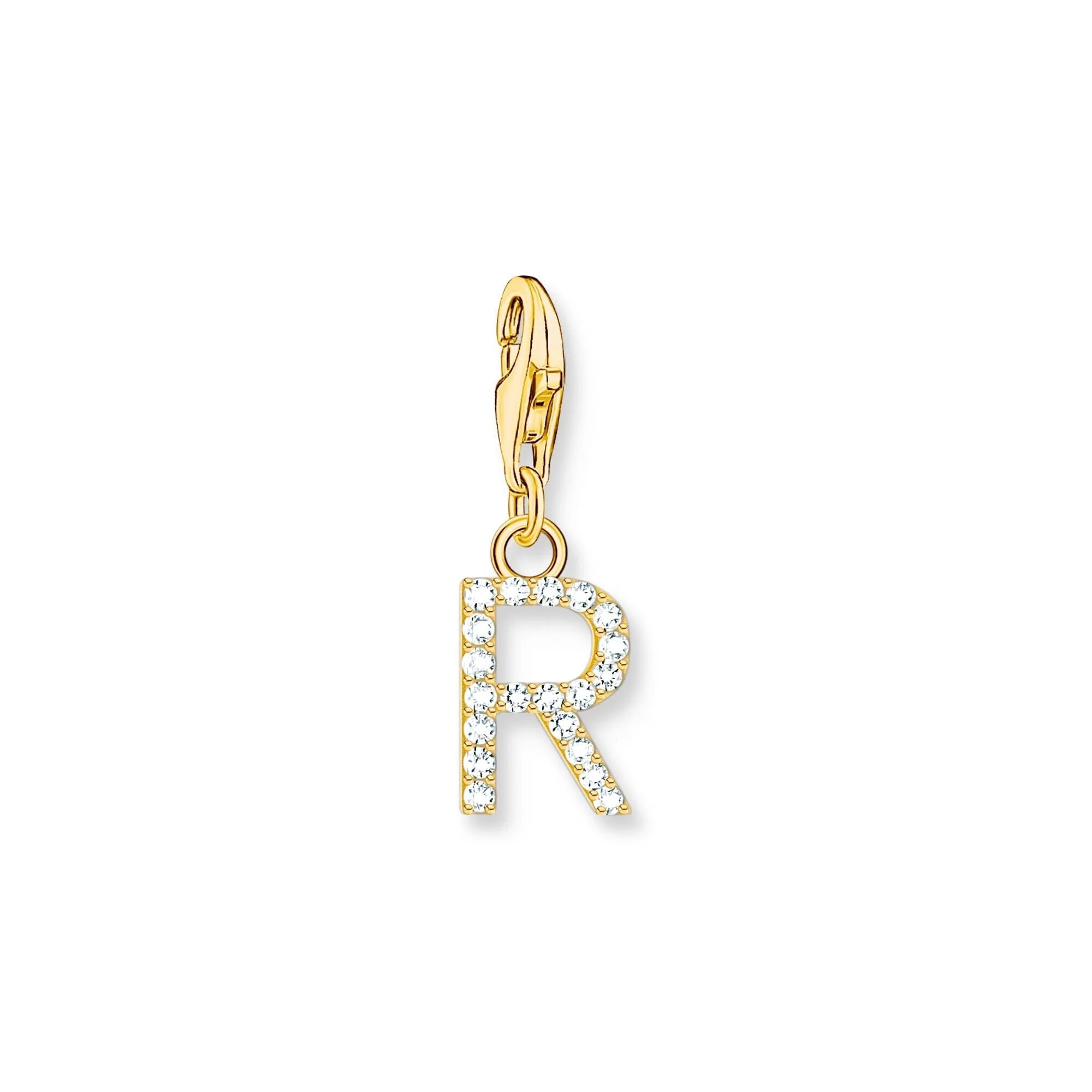 Charm Pendant Letter R Gold Plated