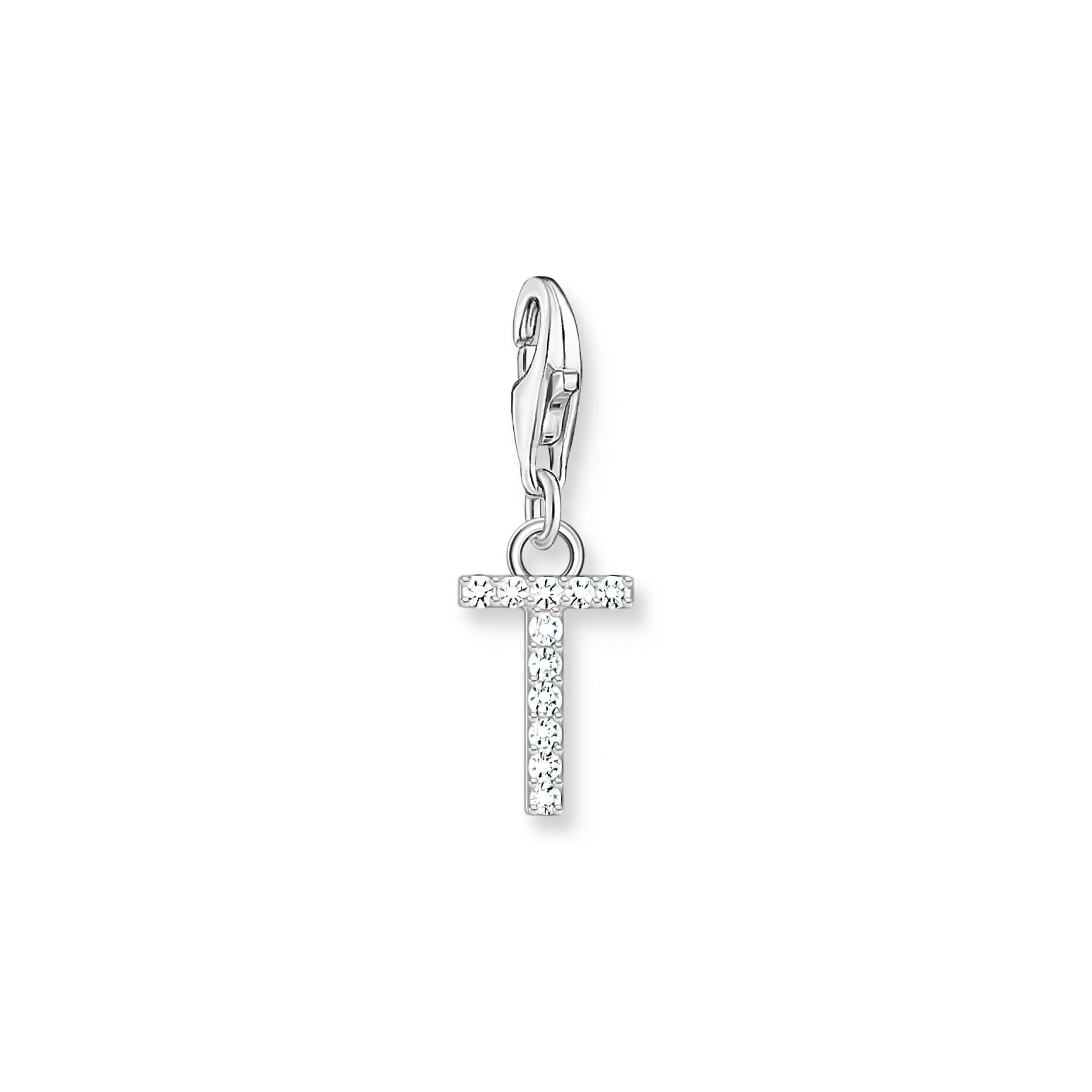 Charm Pendant Letter T Silver
