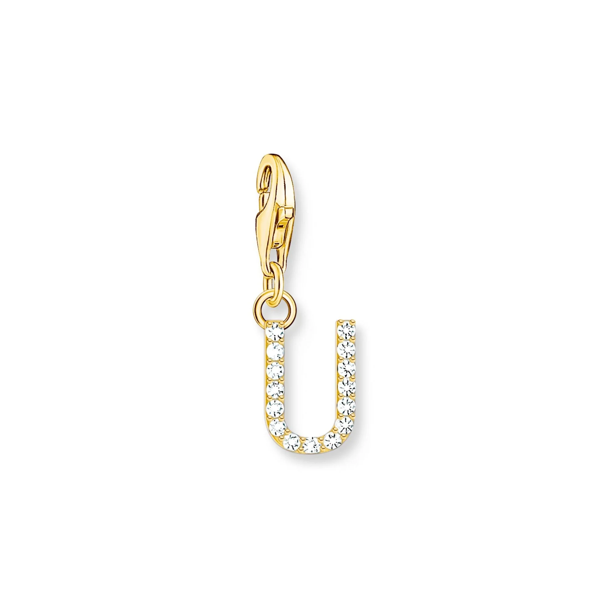 Charm Pendant Letter U Gold Plated