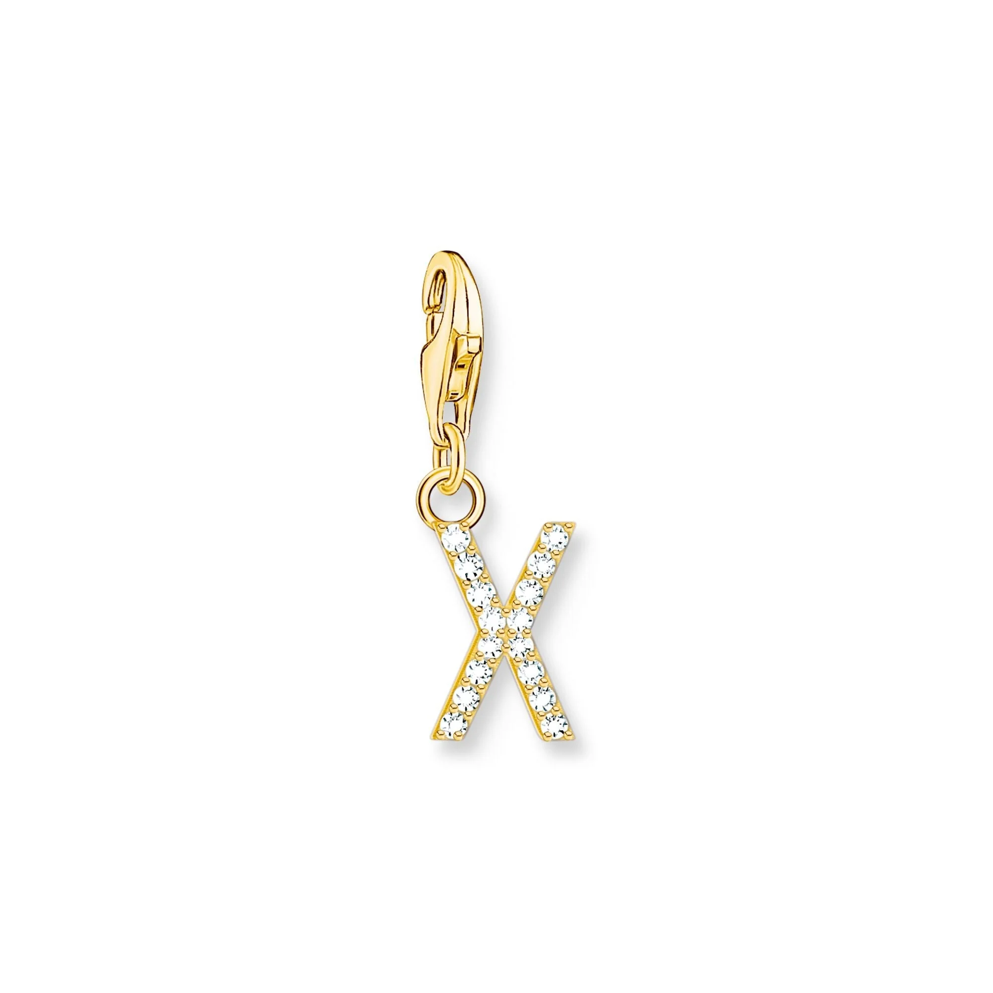 Charm Pendant Letter X Gold Plated