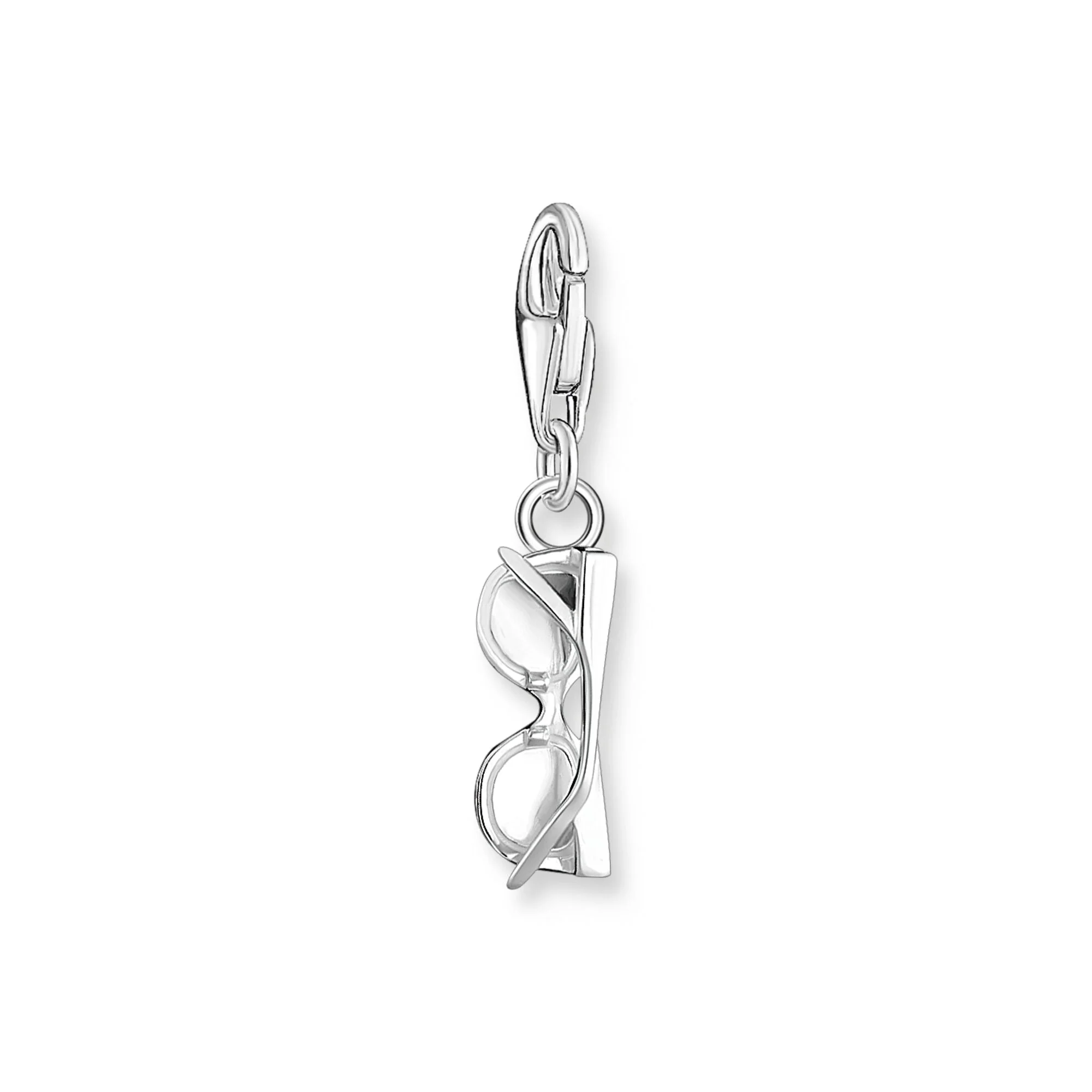 Charm Pendant Sunglasses with White Stones Silver - Image 2