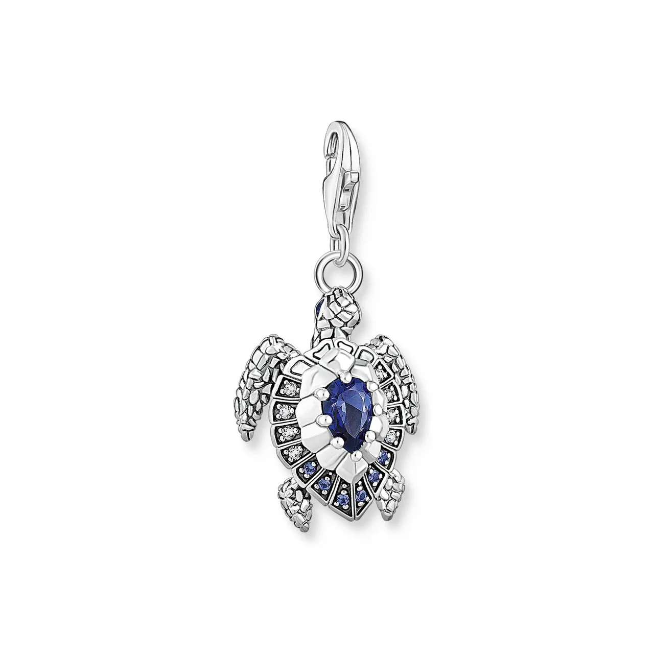 Charm pendant turtle with blue stones - CC1897