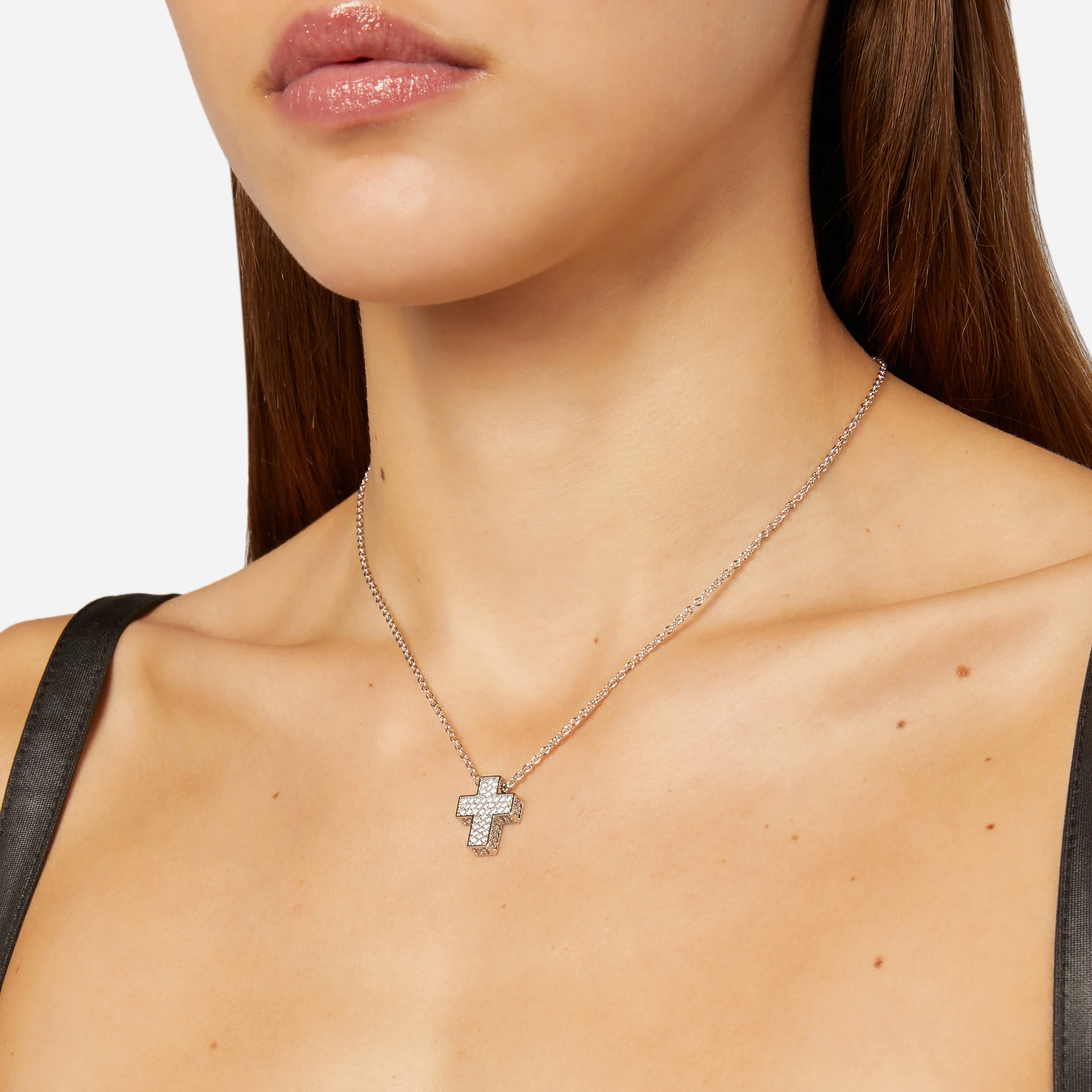 Chiara Ferragni Croci White Zirconia Small Cross Pendant Necklace - Image 3