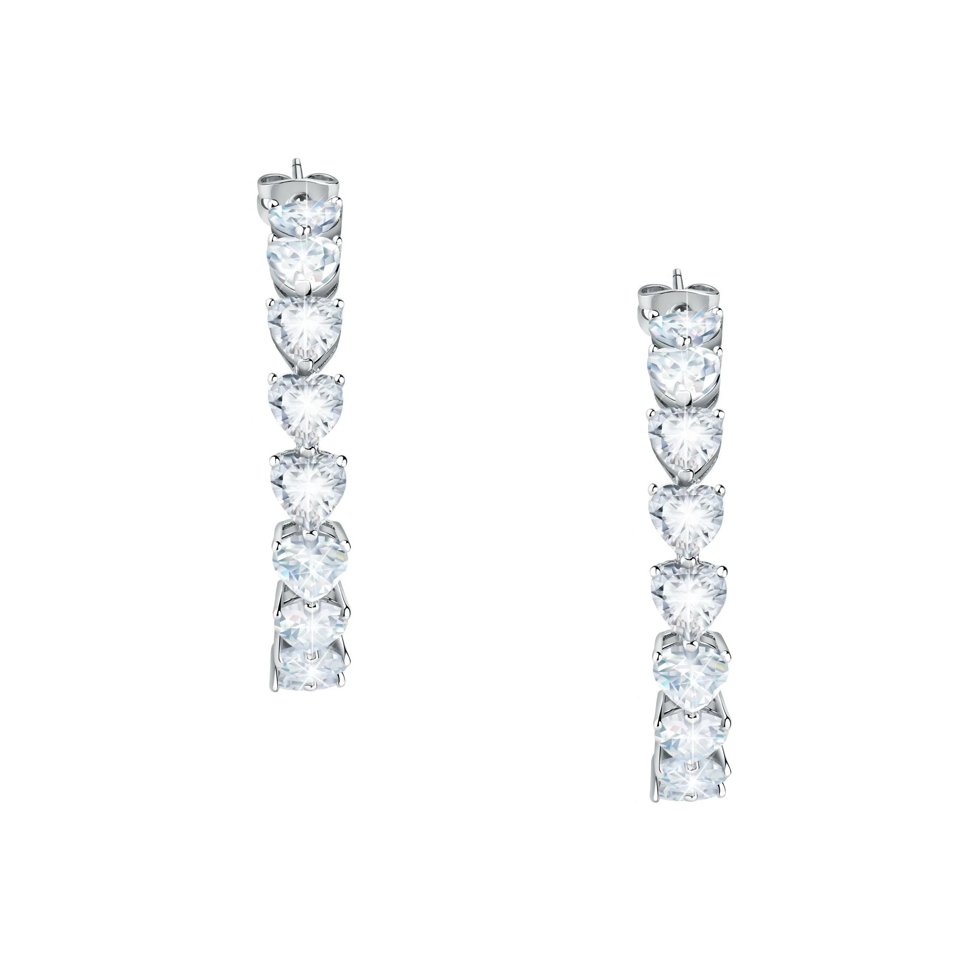 Chiara Ferragni Diamond Heart White Heart Big Hoop Earrings - Image 3