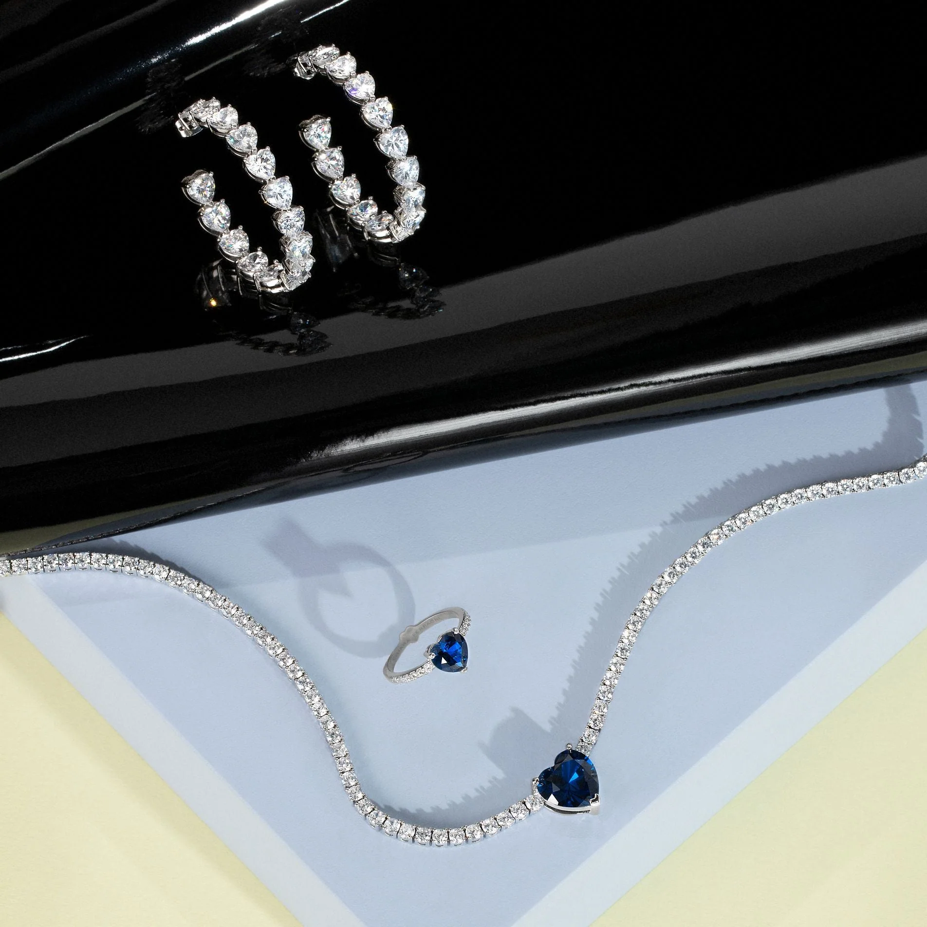 Chiara Ferragni Diamond Heart White Heart Big Hoop Earrings - Image 6