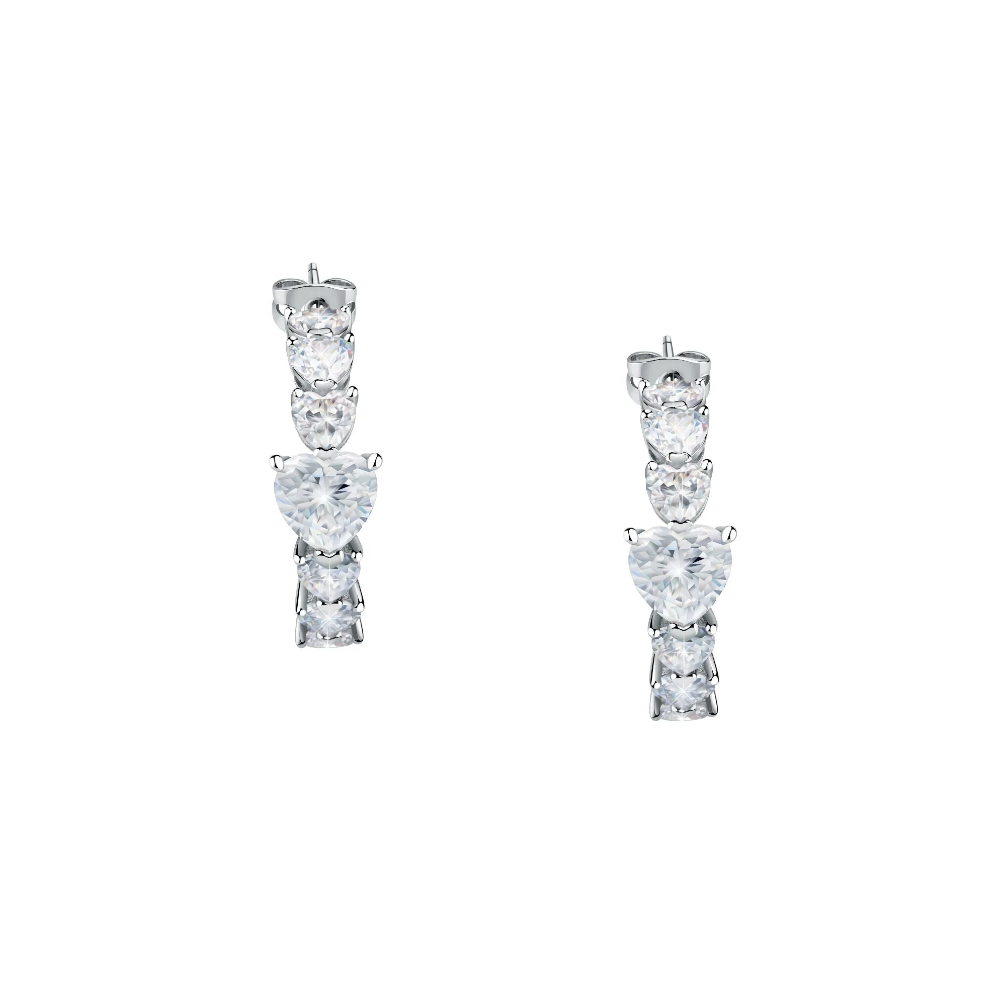 Chiara Ferragni Diamond Heart White Heart Hoop Earrings - Image 2