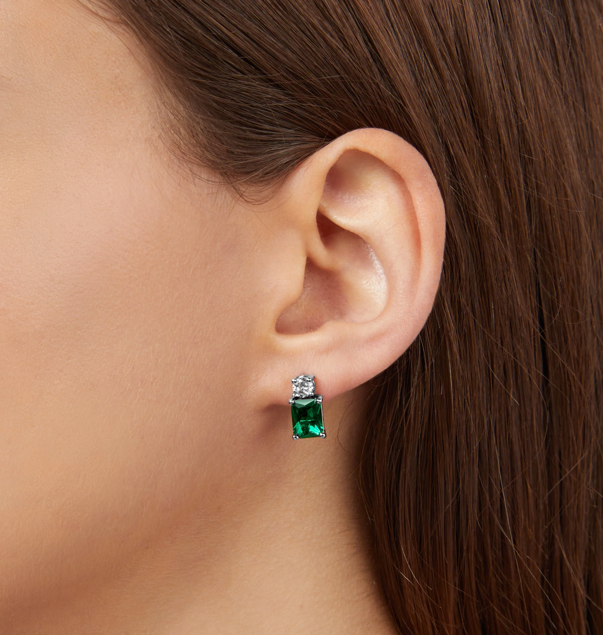 Chiara Ferragni Emerald Silver and Green Zirconia Earrings - Image 2