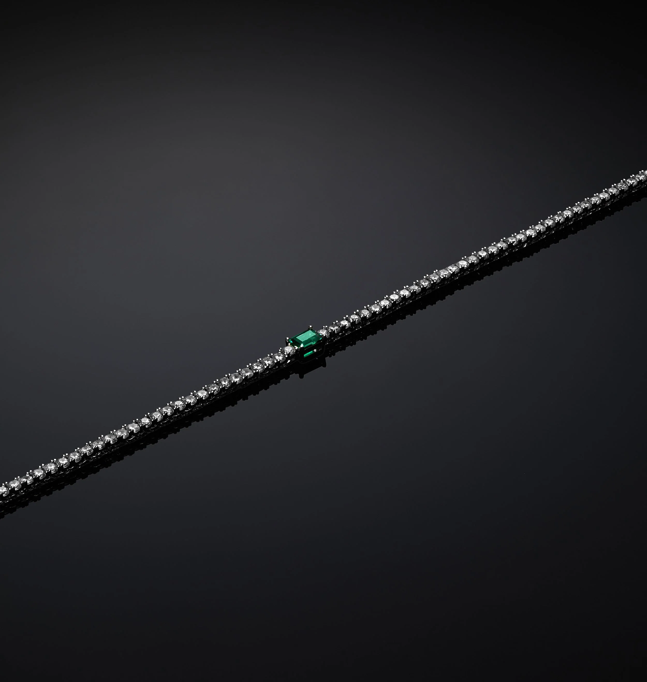 Chiara Ferragni Emerald Silver and Green Zirconia Necklace - Image 2