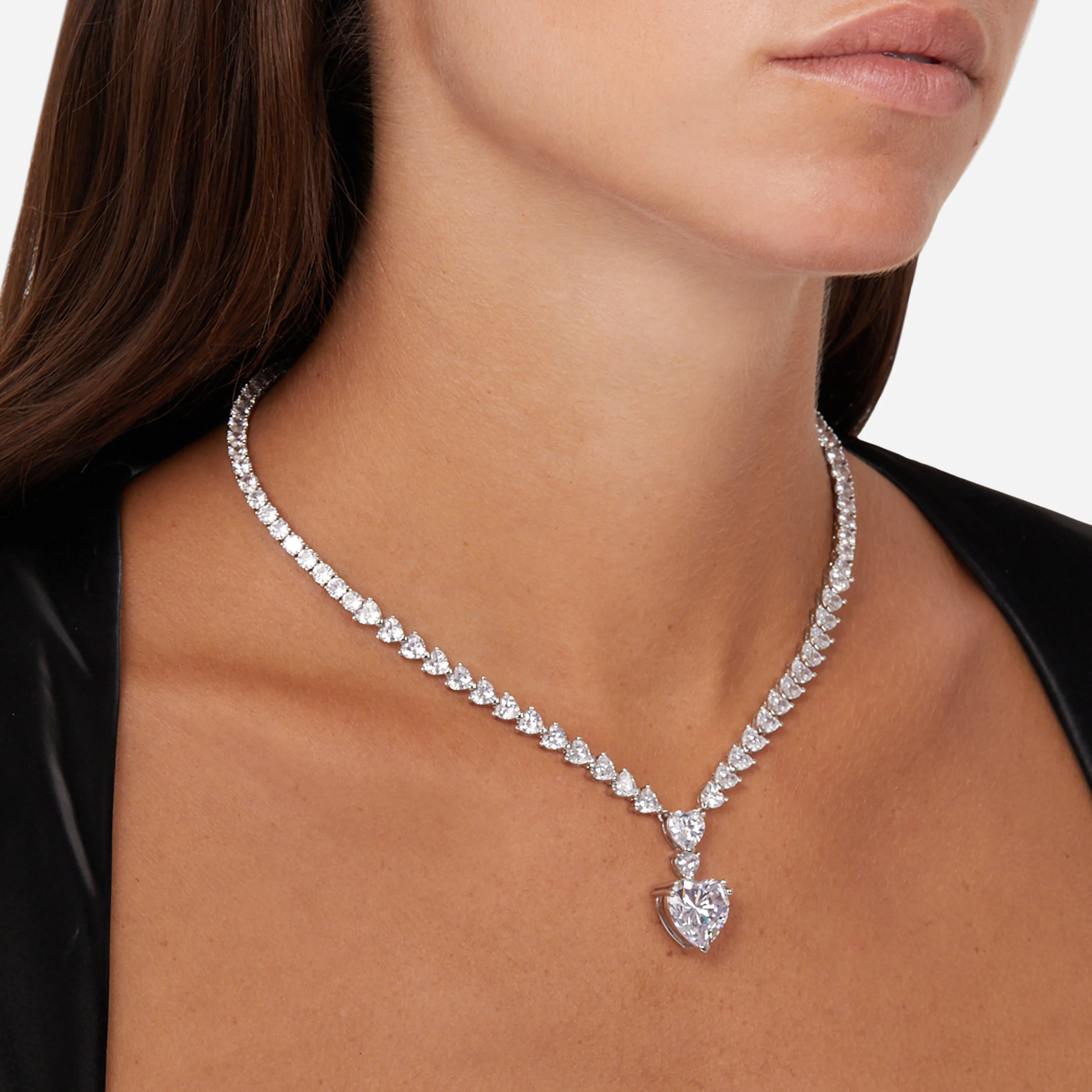 Chiara Ferragni Infinity Love Silver and White Heart Cubic Zirconia Necklace - Image 3