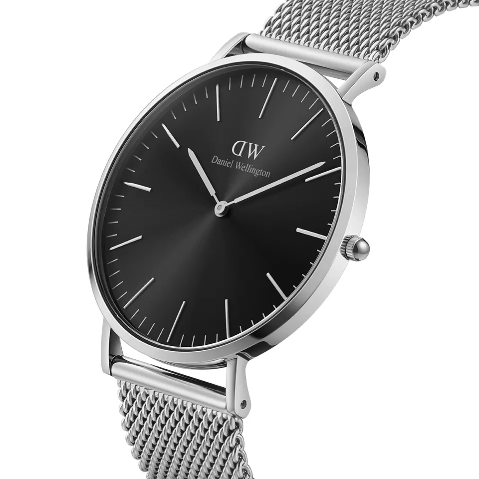 Classic 40mm Sterling Silver Onyx Watch - Image 2