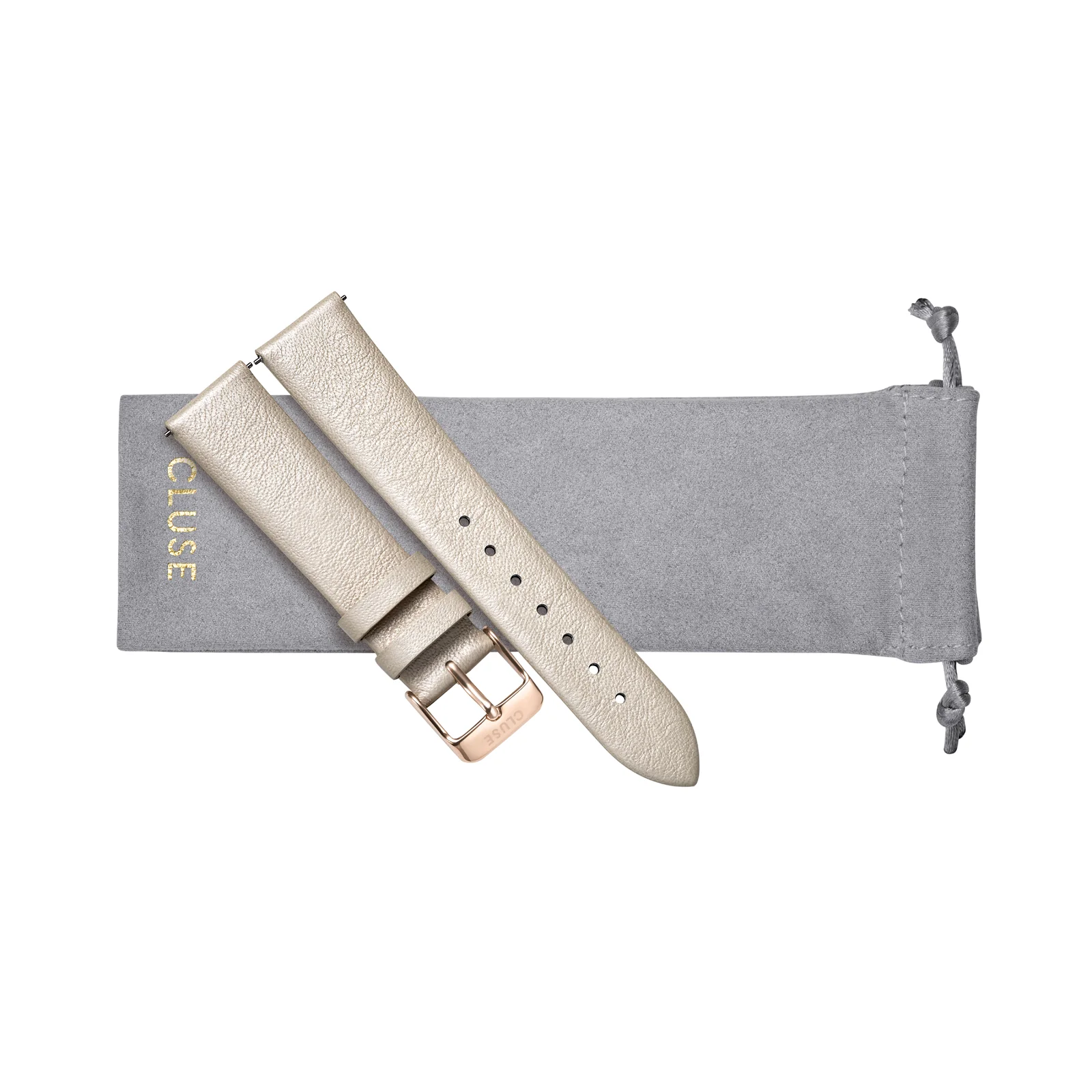 CLUSE 18mm Strap Warm White Metallic/Rose Gold CS1408101056 - Image 2