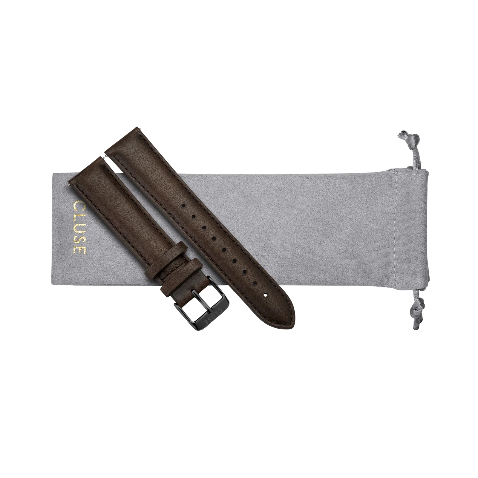 CLUSE 20mm Watch Strap Black/Dark Brown CS1408101067 - Image 2