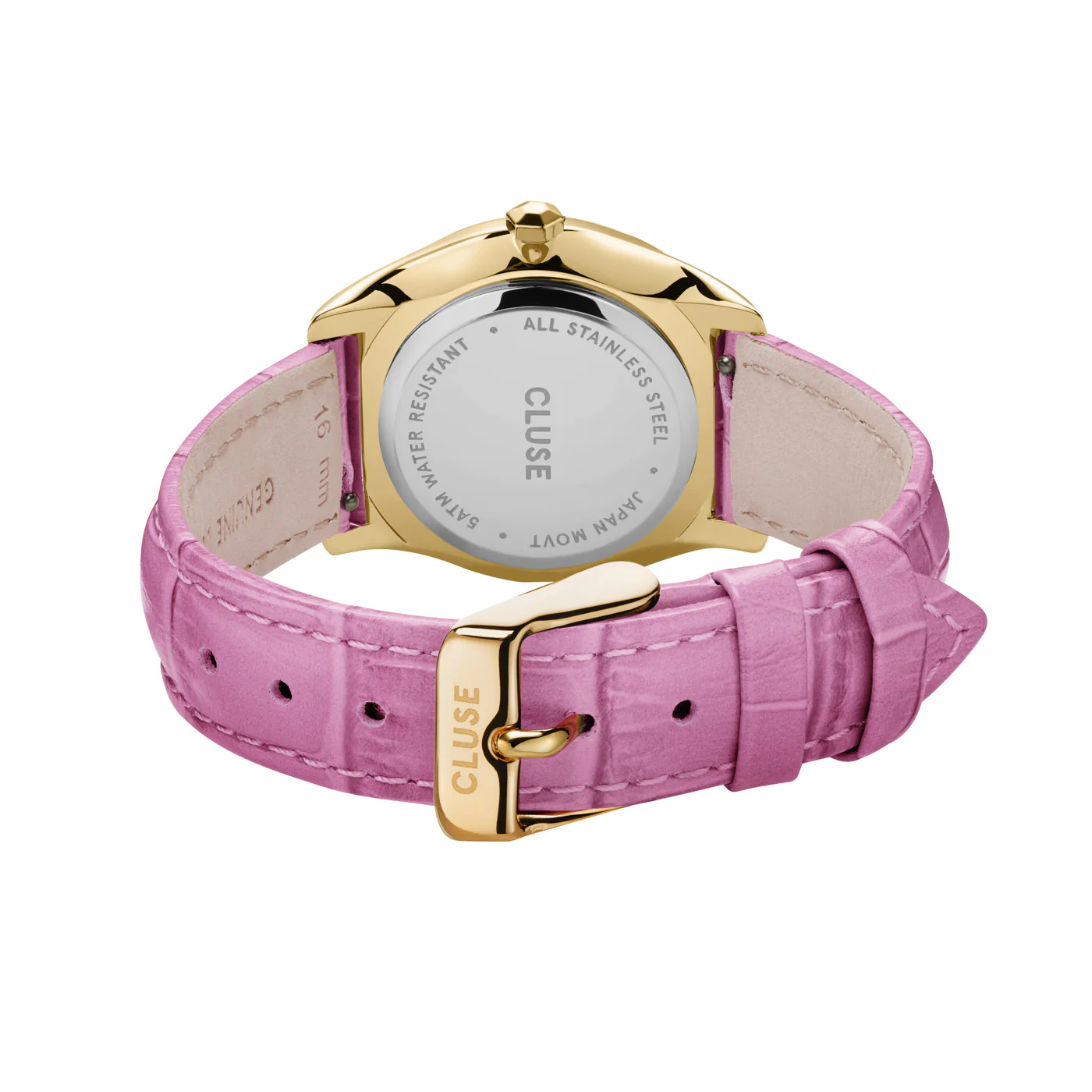 CLUSE Feroce Petite Gold White/Crocodile Pink Leather Watch CW11213 - Image 3
