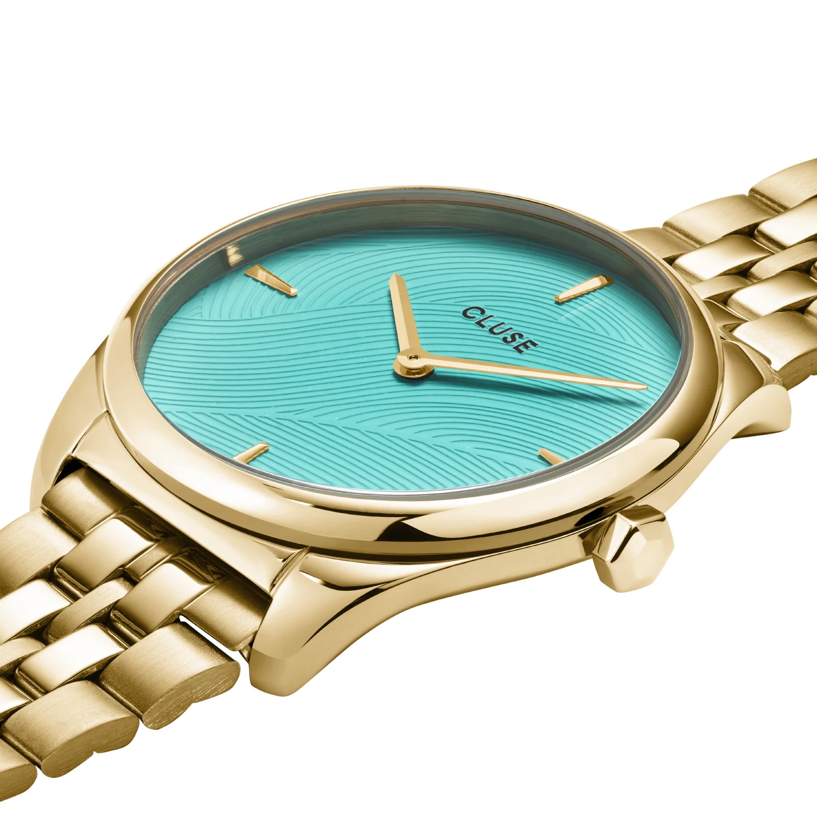 CLUSE Feroce Petite Leaf Texture Pool Blue/Gold Link CW11220 - Image 2