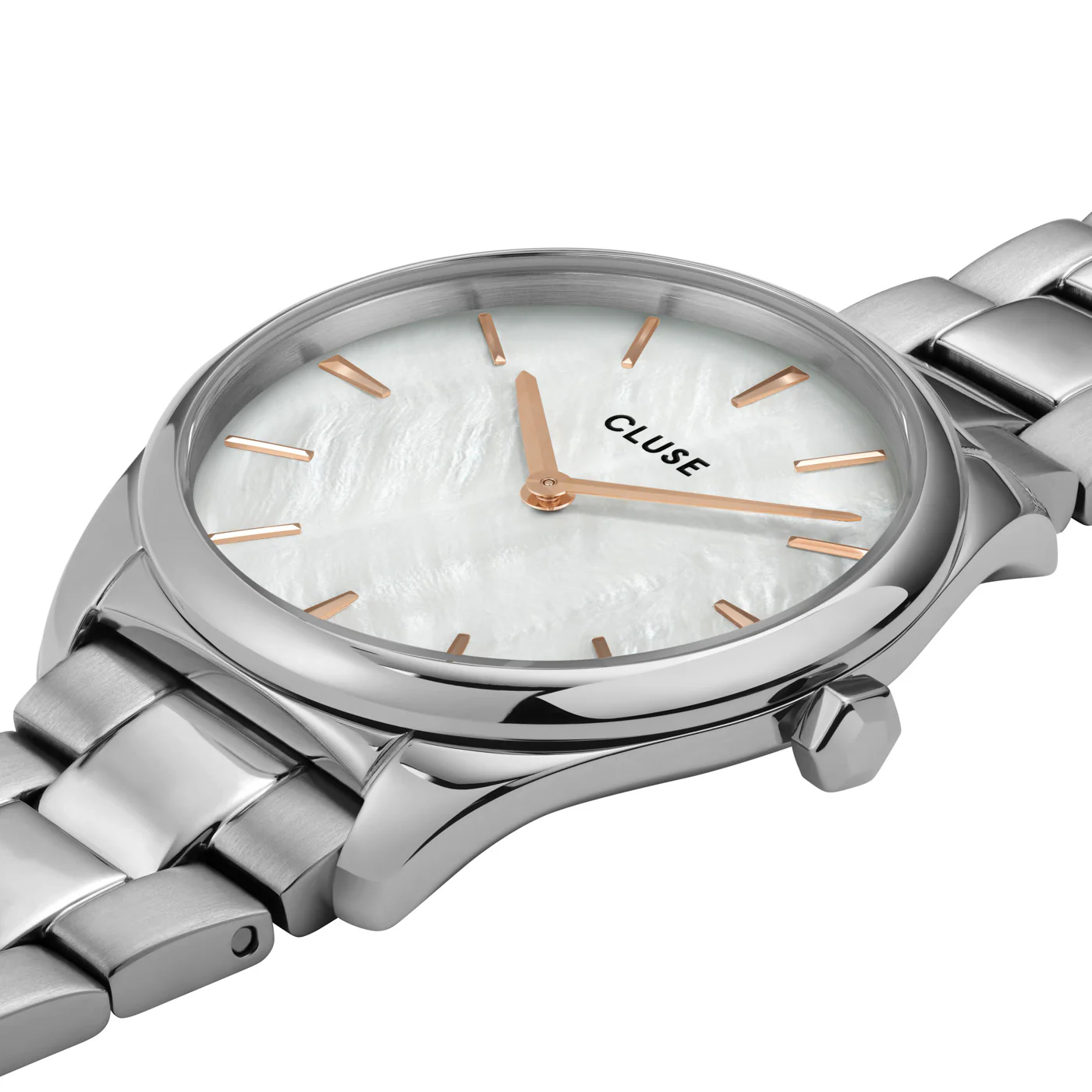 CLUSE Feroce Petite Silver White Pearl/Steel Link Watch CW11211 - Image 2