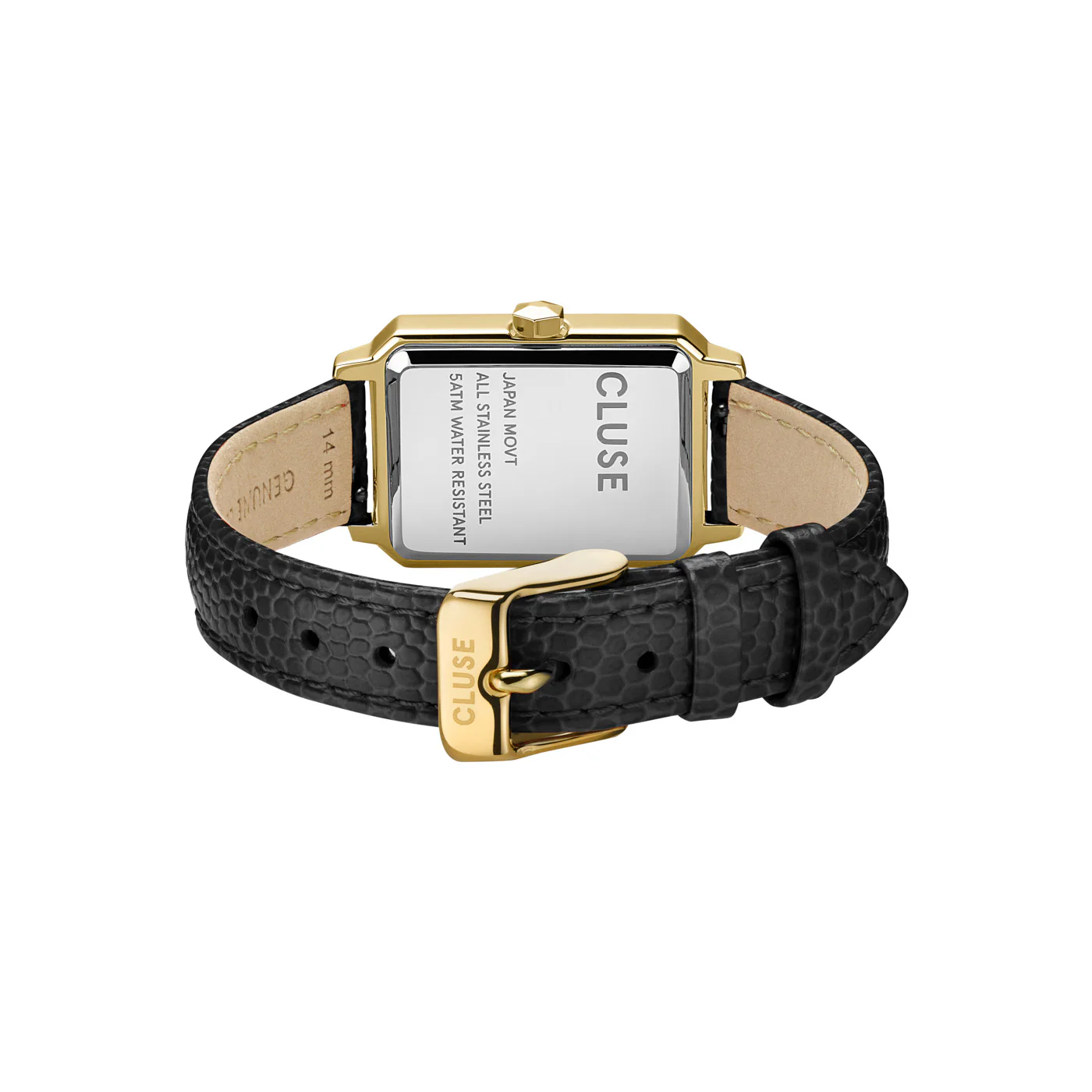 CLUSE Fluette Gold White/Black Lizard Leather Watch CW11504 - Image 3
