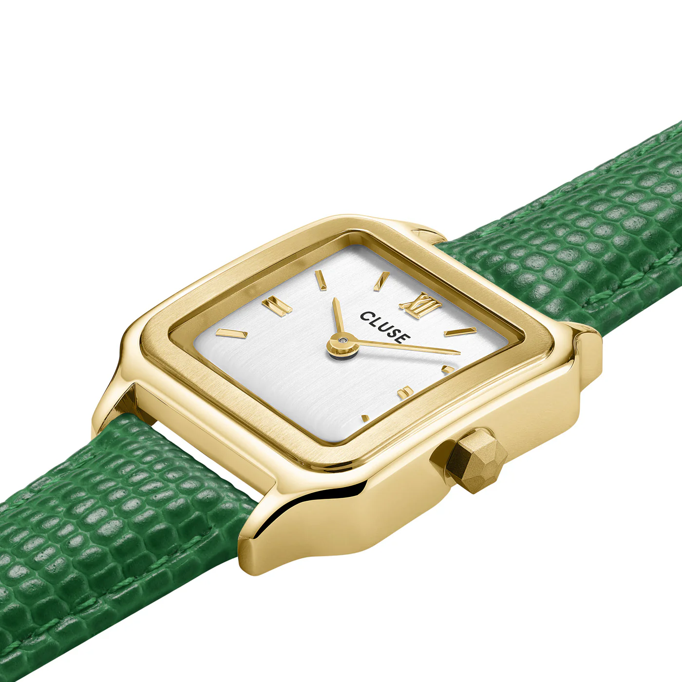 CLUSE Gracieuse Petite Gold/Emerald Green Lizard Leather CW11803 - Image 2