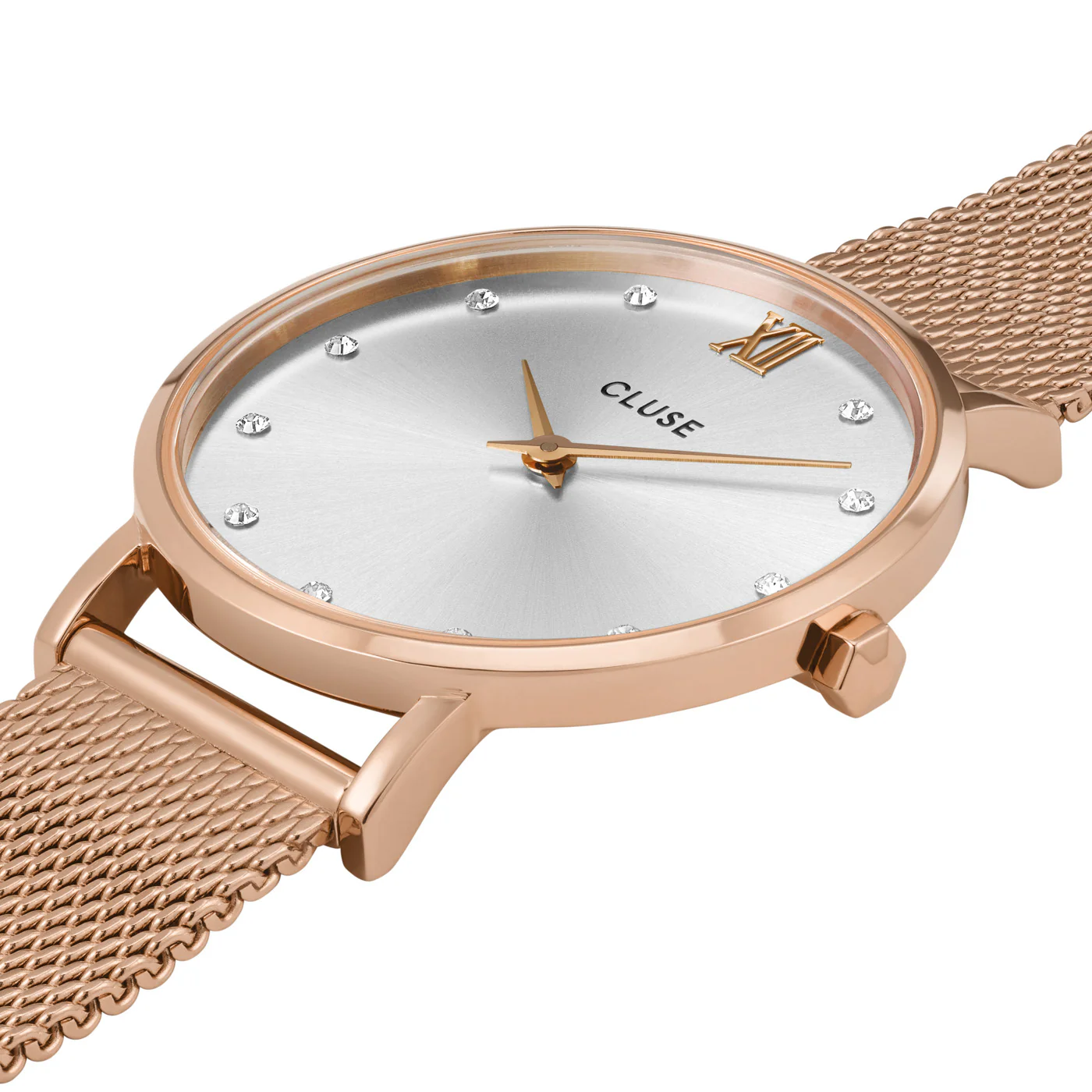 CLUSE Minuit Rose Gold Silver Crystals/Rose Gold Mesh Watch CW10205 - Image 2