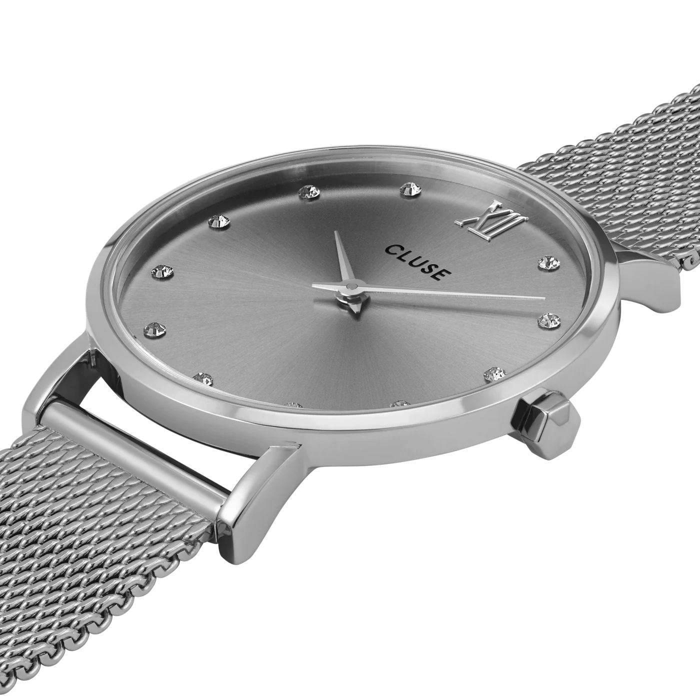 CLUSE Minuit Silver Grey Crystals/Silver Mesh Watch CW10203 - Image 2