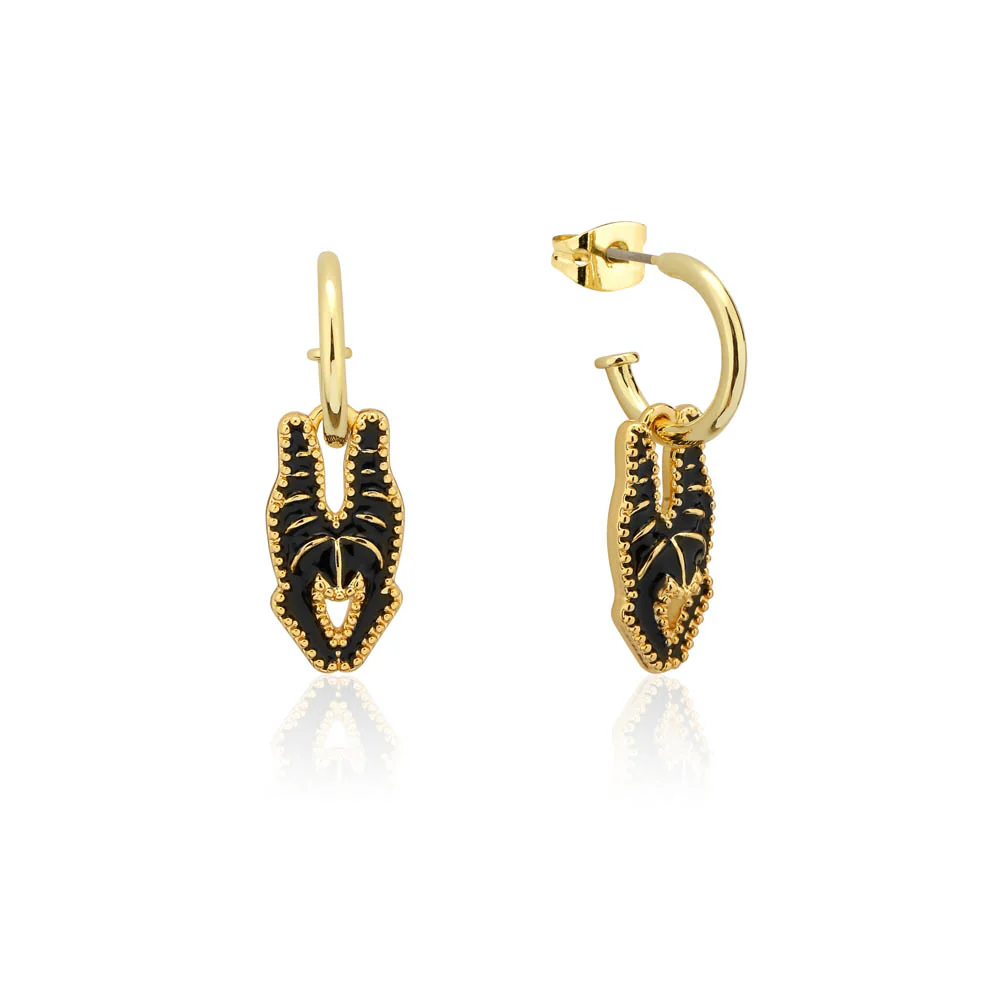 Couture Kingdom Disney Gold Plated Stainless Steel Maleficent Mini hoop Earrings - Image 2