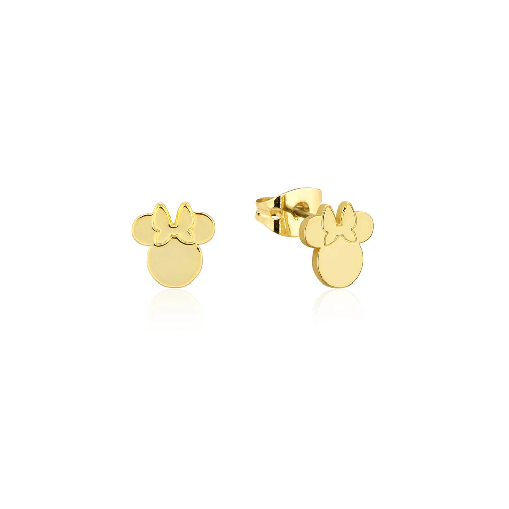 Couture Kingdom Disney Gold Plated Stainless Steel Minnie Mouse 9mm Stud Earrings