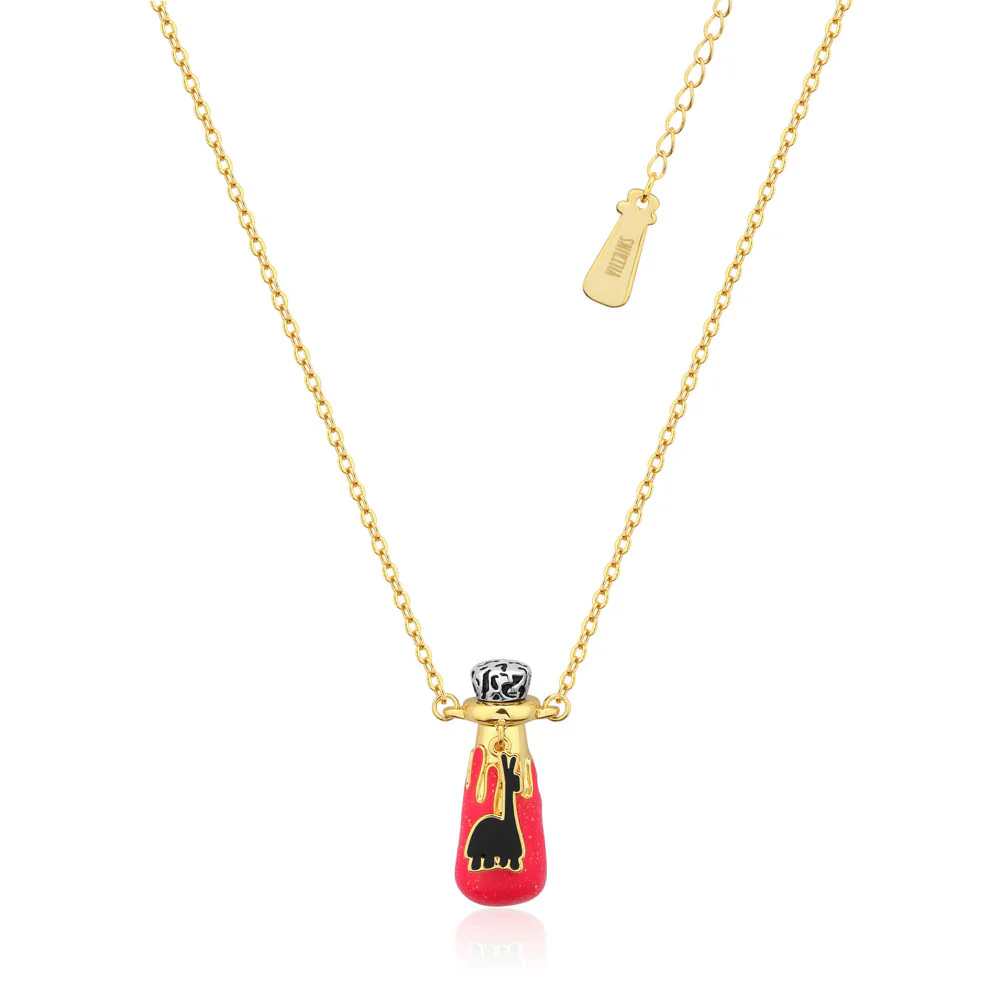 Couture Kingdom Disney Gold Plated Stainless Steel Yzma Llama Poison Bottle Pendant On 45+7cm Chain