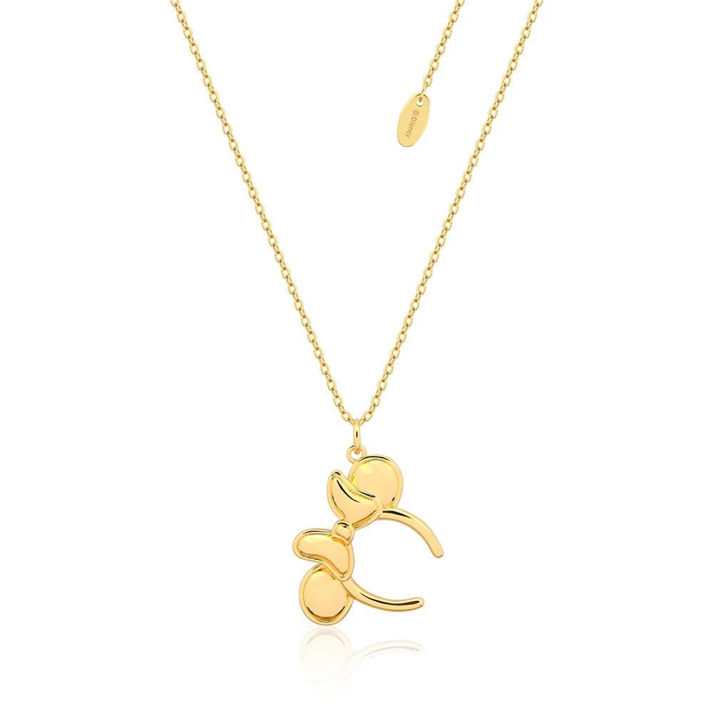 Couture Kingdom Disney Gold Plated Sterling Silver Minnie Mouse Headband Pendant On Chain