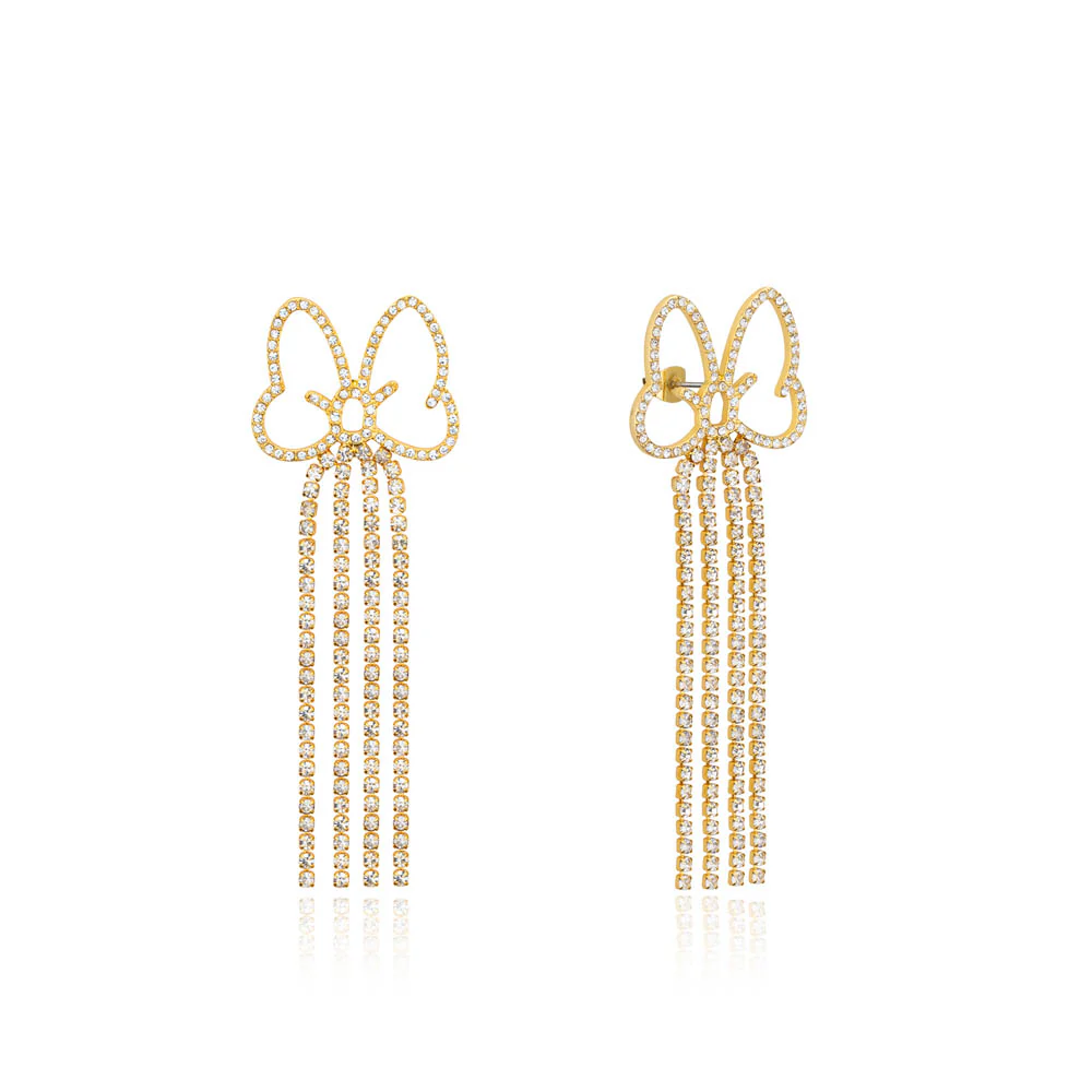 Couture Kingdom Disney Minnie Mouse Crystal Bow Drop Earrings