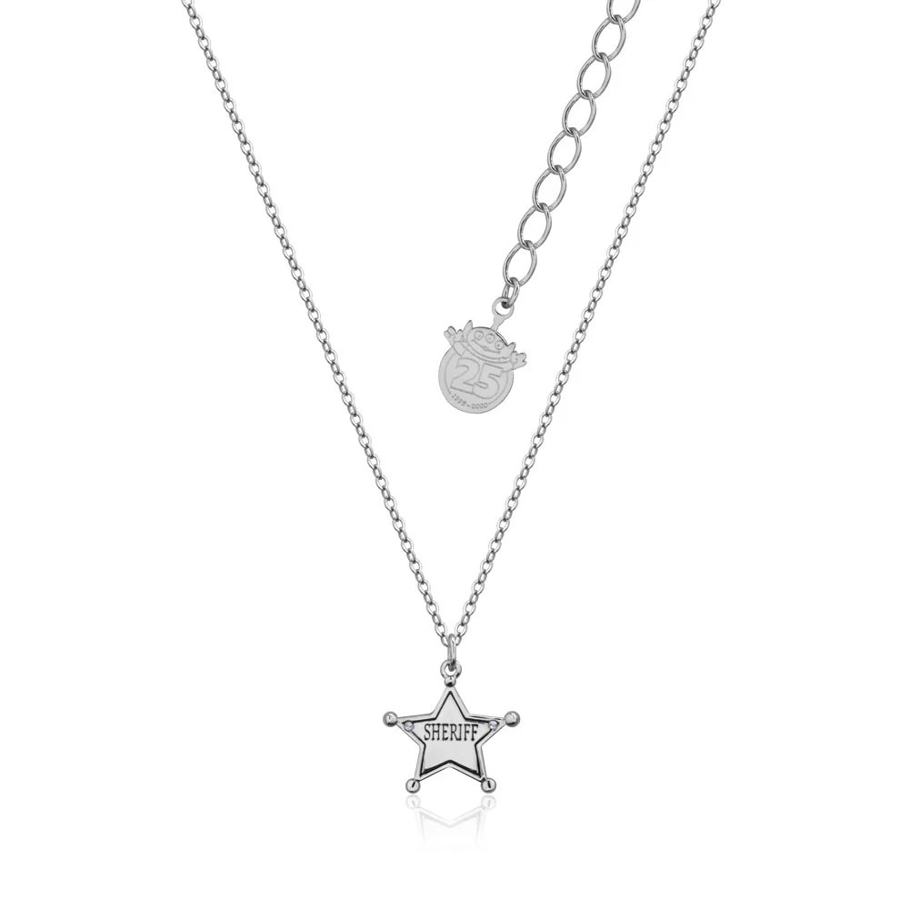 Couture Kingdom Disney Pixar Toy Story White Gold Plated Sheriff Woody Pendant On Chain