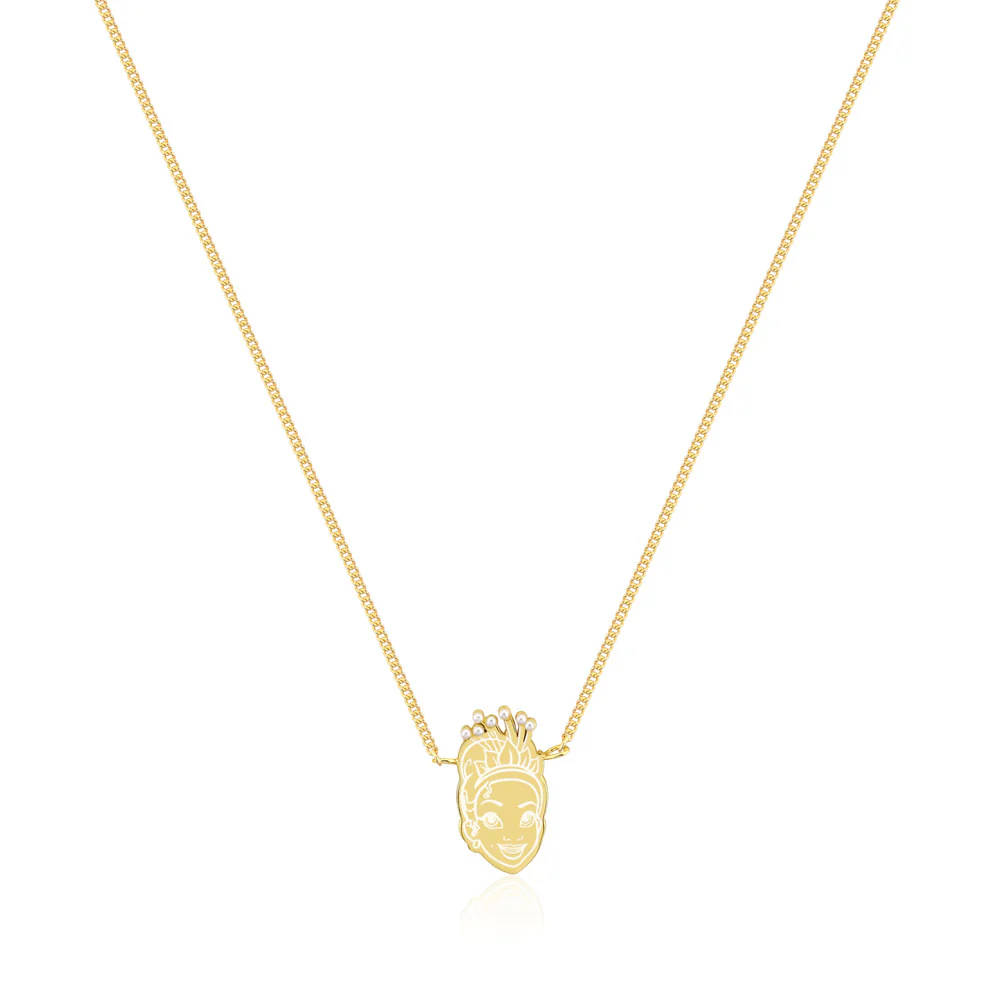 Couture Kingdom Disney Princess And The Frog Gold Plated Tiana Pearl Pendant On 40cm Chain