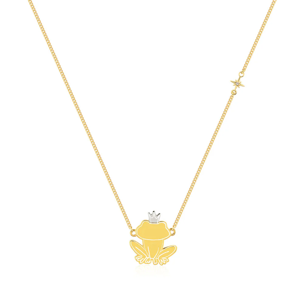 Couture Kingdom Disney Princess And The Frog Two Tone Gold Plated Prince Naveen Pendant On 40cm Chain