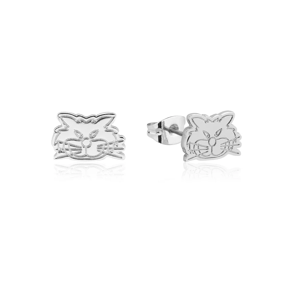 Couture Kingdom Disney Princess Cinderella White Gold Plated Lucifer Stud Earrings