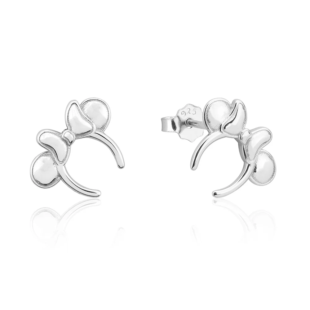 Couture Kingdom Disney Rhodium Plated Sterling Silver Minnie Mouse Headbands Stud Earrings