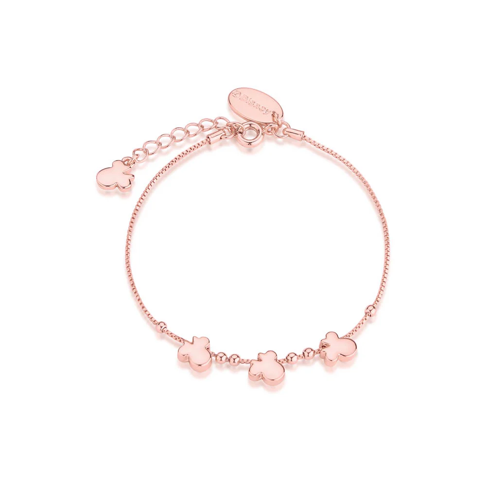 Couture Kingdom Disney Rose Gold Plated Stainless Steel Minnie Mouse Charm 19cm Bracelet