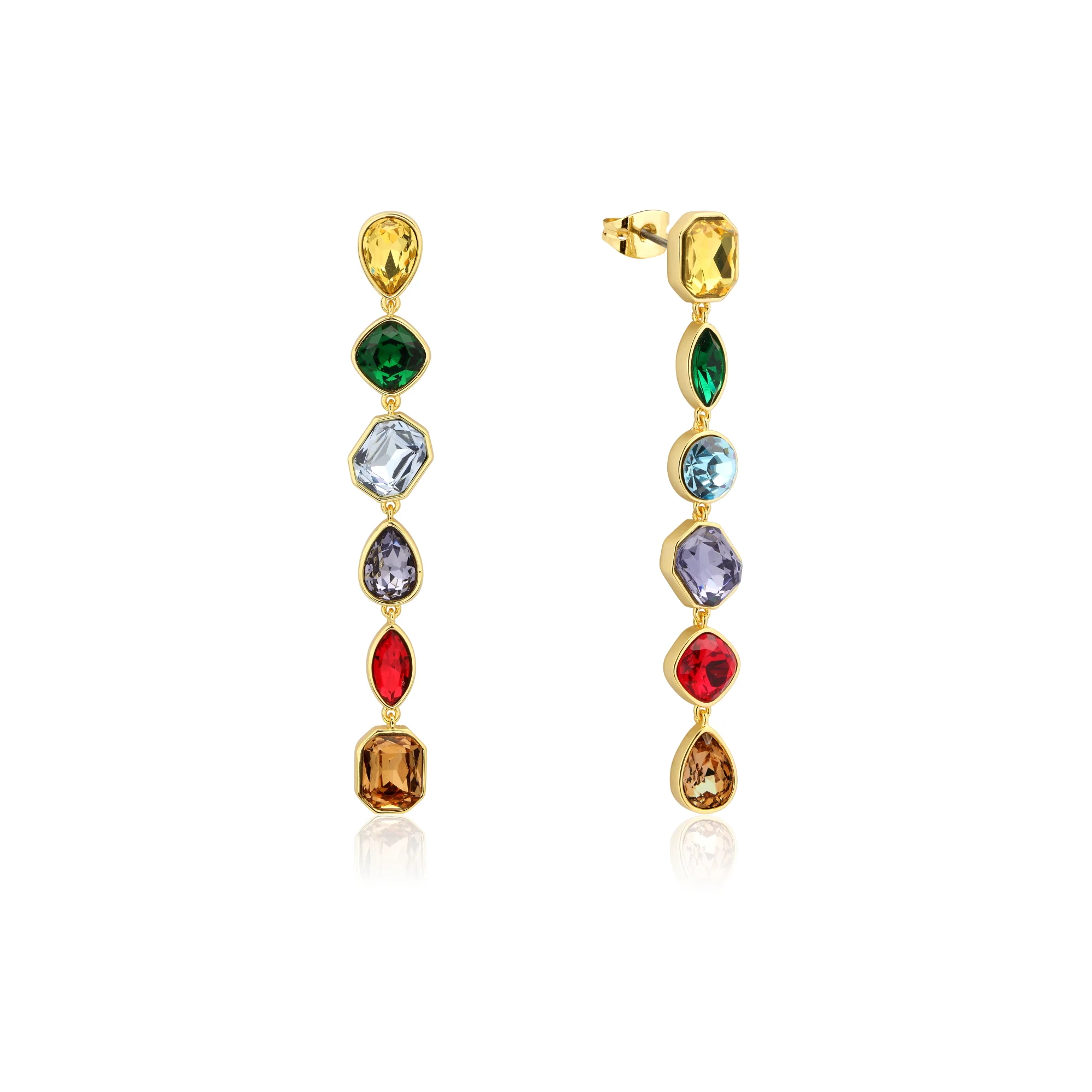 Couture Kingdom Disney Stainless Steel 14ct Gold Plated Infinity Stone 80mm Drop Earrings